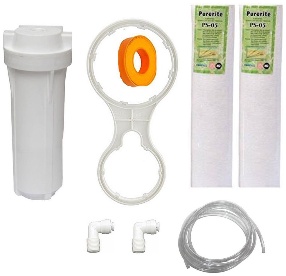 Domnicks RO Service Kit Plastic Prefilter Housing Set 2 Spun Filter SS Inlet Ball Valve 3 m Pipe Teflon Tape 1 4 Connector for RO Purifier
Domnicks RO Service Kit Plastic Prefilter Housing Set 2 Spun Filter SS Inlet Ball Valve 3 m Pipe Teflon Tape 1 4 Connector for RO Purifier