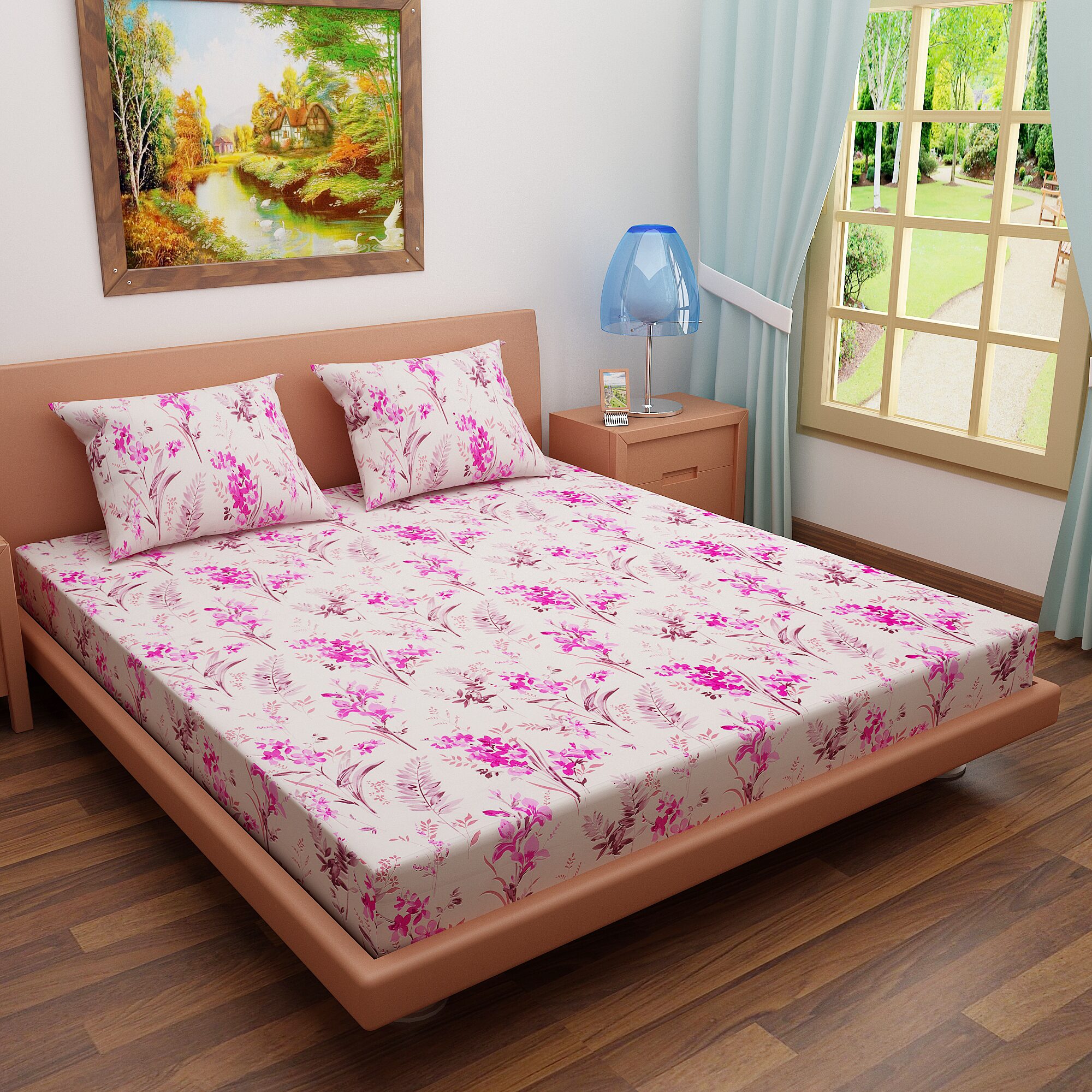 Dream Care Cotton Floral Single Size Bedsheet 144 TC ( 1 Bedsheet With 1 Pillow Covers Pink White )
Dream Care Cotton Floral Single Size Bedsheet 144 TC ( 1 Bedsheet With 1 Pillow Covers Pink White )