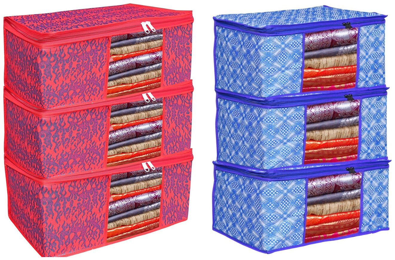 Du Store Demanding Non Woven Saree Cover Bags With Transparent Window For Storage Wardrobe Pack Of 6(Red-Blue1)
Du Store Demanding Non Woven Saree Cover Bags With Transparent Window For Storage Wardrobe Pack Of 6(Red-Blue1)