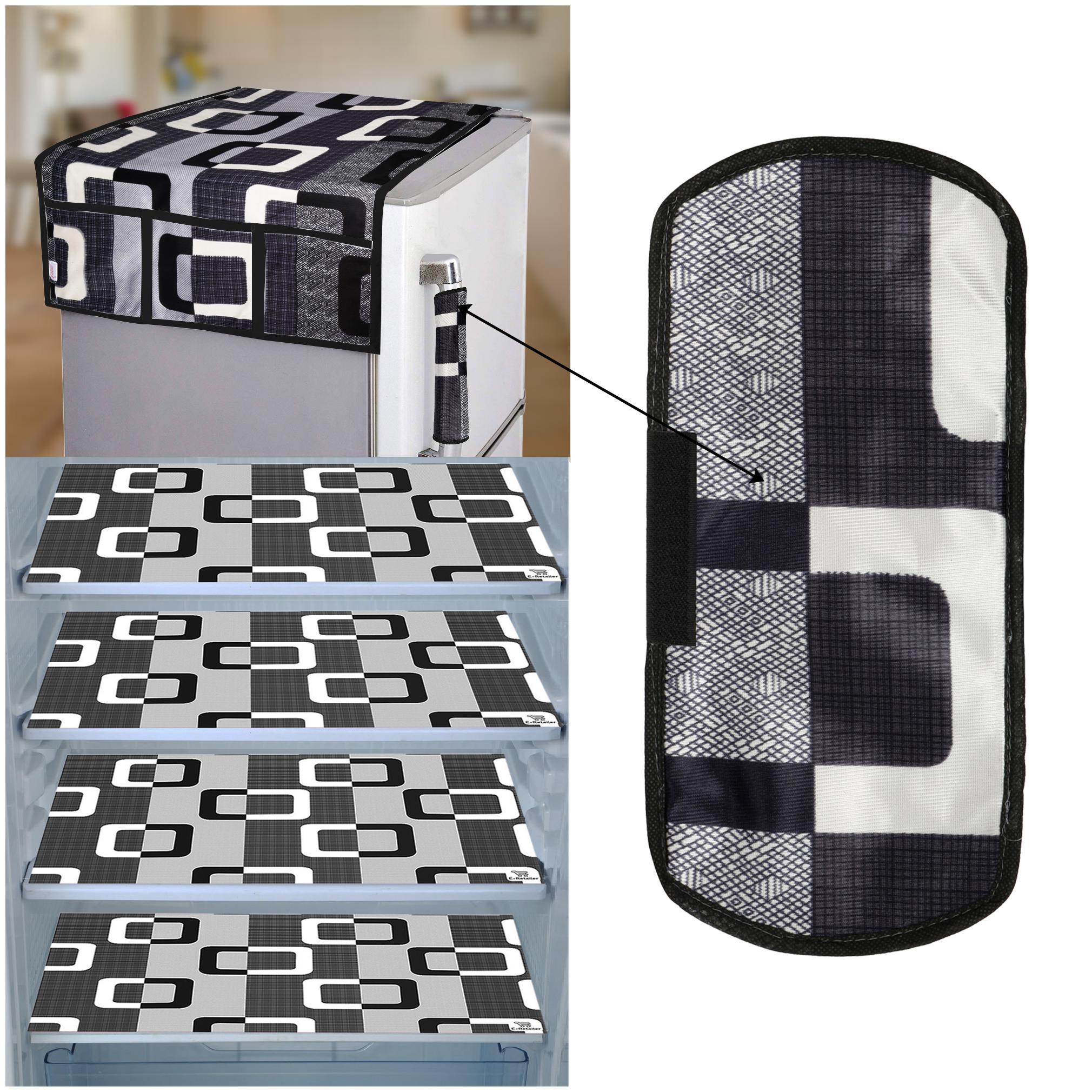 E-Retailer Combo of Exclusive Decoratived 1 Pc Fridge Top Cover with 6 Utility Pockets 1 Pc Fridge Handle Cover And 4 Pc Fridge Mats (Black Set of 6)
E-Retailer Combo of Exclusive Decoratived 1 Pc Fridge Top Cover with 6 Utility Pockets 1 Pc Fridge Handle Cover And 4 Pc Fridge Mats (Black Set of 6)