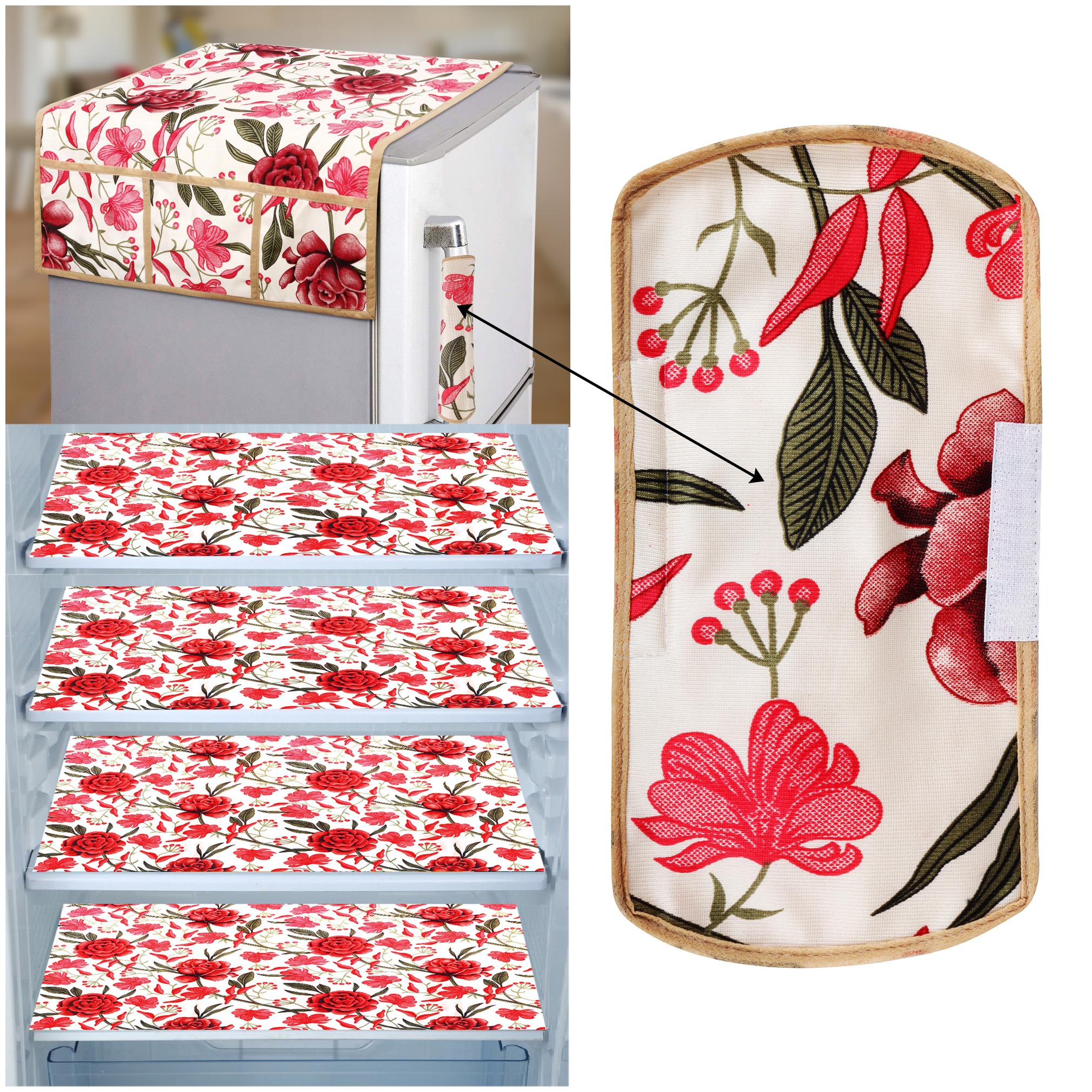 E-Retailer Combo of 1 pc Fridge Top Cover with 6 Utility Pockets 1 pc Fridge Handle Cover and 4 pcs Fridge Mats (Red Set of 6)
E-Retailer Combo of 1 pc Fridge Top Cover with 6 Utility Pockets 1 pc Fridge Handle Cover and 4 pcs Fridge Mats (Red Set of 6)