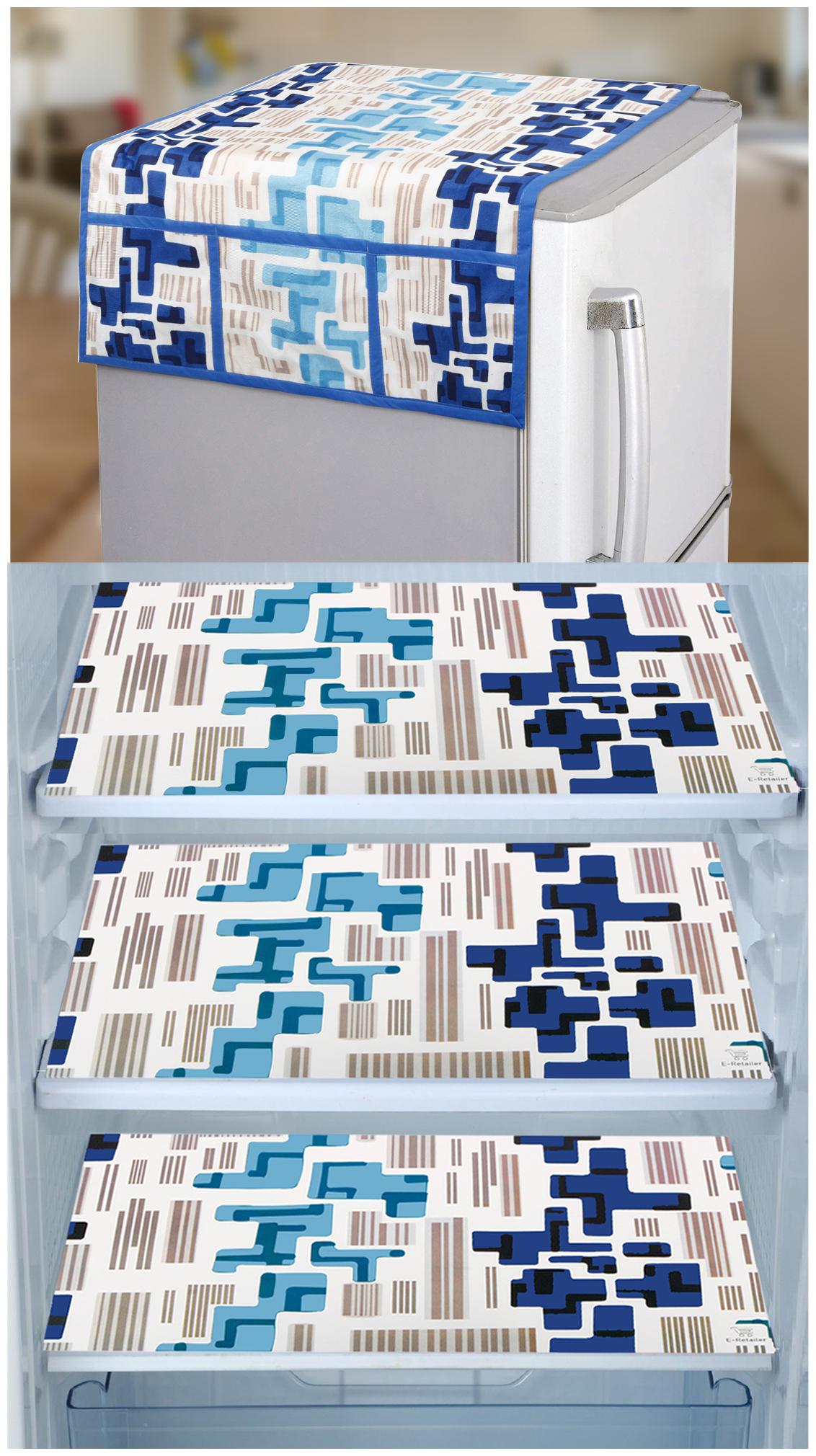 E-Retailer Combo Set of 1 Pc Fridge Top Cover with 6 Utility Pockets And 3 Pc Fridge Mats (Blue Set of 4)
E-Retailer Combo Set of 1 Pc Fridge Top Cover with 6 Utility Pockets And 3 Pc Fridge Mats (Blue Set of 4)
