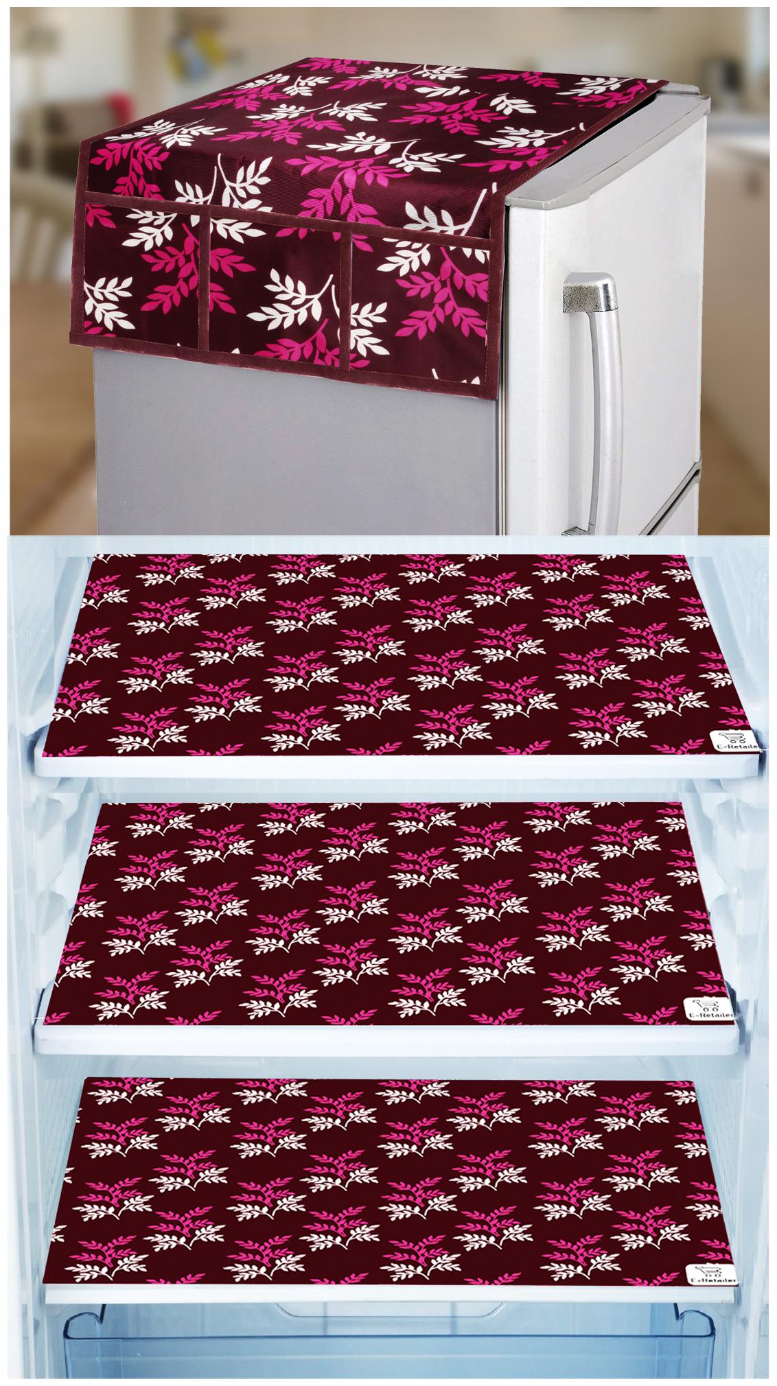 E-Retailer Combo Set of 1 Pc Fridge Top Cover with 6 Utility Pockets And 3 Pc Fridge Mats (Purple Set of 4)
E-Retailer Combo Set of 1 Pc Fridge Top Cover with 6 Utility Pockets And 3 Pc Fridge Mats (Purple Set of 4)
