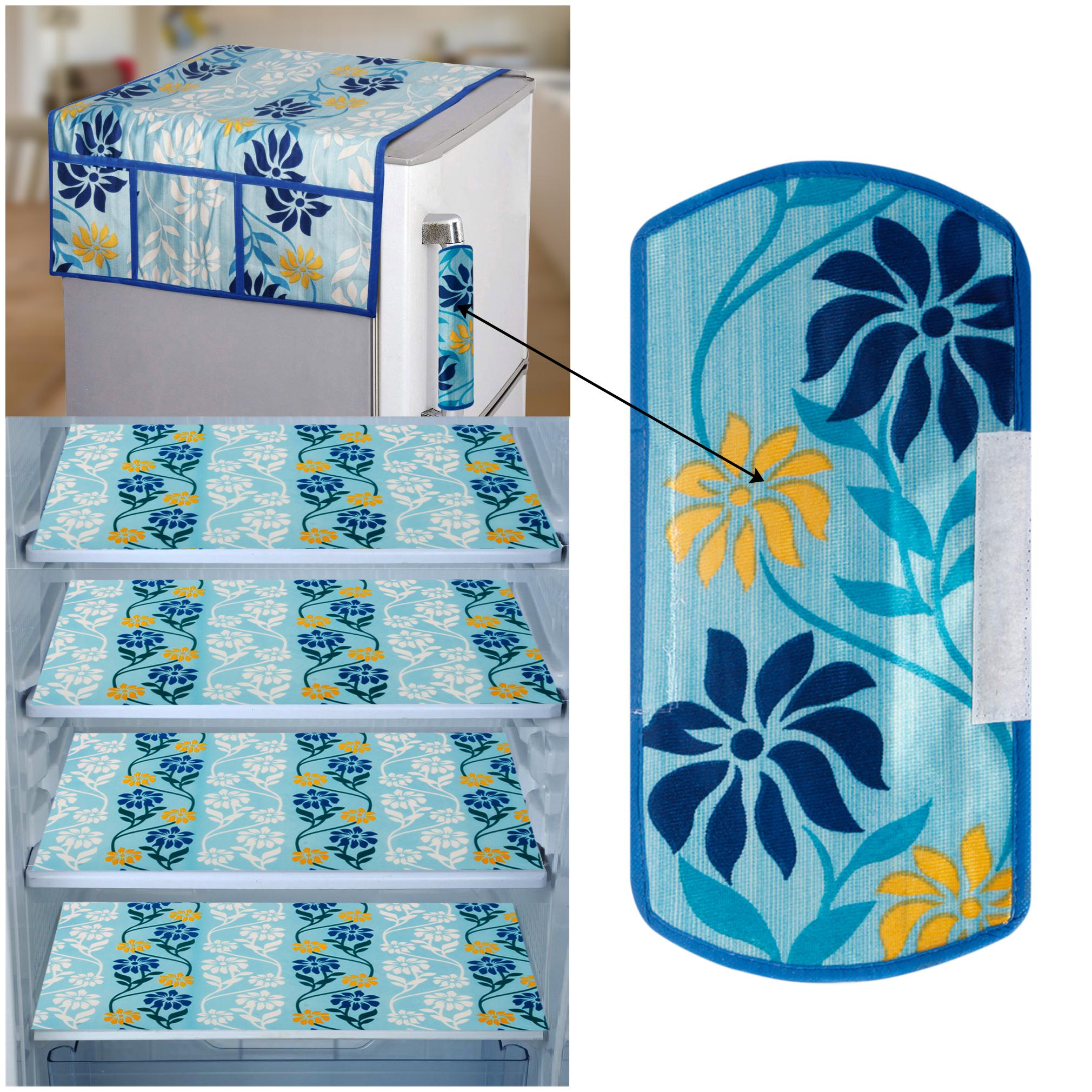 E-Retailer Combo of 1 pc Fridge Top Cover with 6 Utility Pockets 1 pc Fridge Handle Cover and 4 pcs Fridge Mats (WhiteBlue Set of 6)
E-Retailer Combo of 1 pc Fridge Top Cover with 6 Utility Pockets 1 pc Fridge Handle Cover and 4 pcs Fridge Mats (WhiteBlue Set of 6)