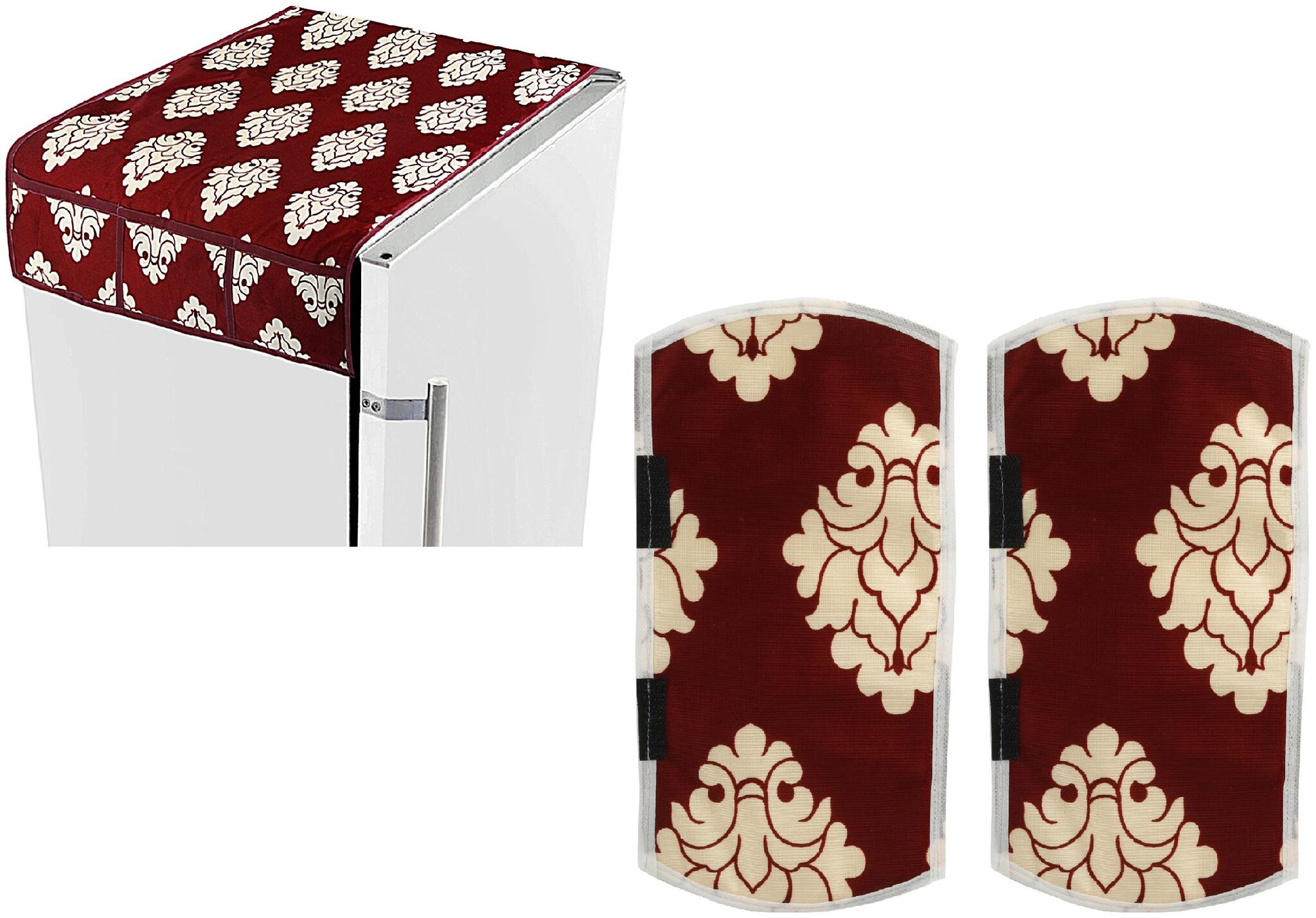 E-Retailer Combo of Fridge Top Cover with 6 Utility Pockets and (2Pc) Fridge Handle Cover for Double Door
E-Retailer Combo of Fridge Top Cover with 6 Utility Pockets and (2Pc) Fridge Handle Cover for Double Door