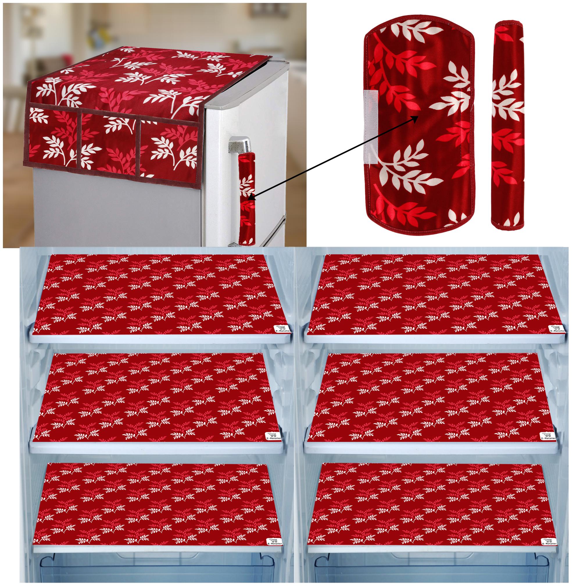 E-Retailer Combo of Exclusive Decoratived 1 Pc Fridge Top Cover with 6 Utility Pockets 2 Pc Fridge Handle Cover And 6 Pc Fridge Mats (Maroon Set of 9)
E-Retailer Combo of Exclusive Decoratived 1 Pc Fridge Top Cover with 6 Utility Pockets 2 Pc Fridge Handle Cover And 6 Pc Fridge Mats (Maroon Set of 9)