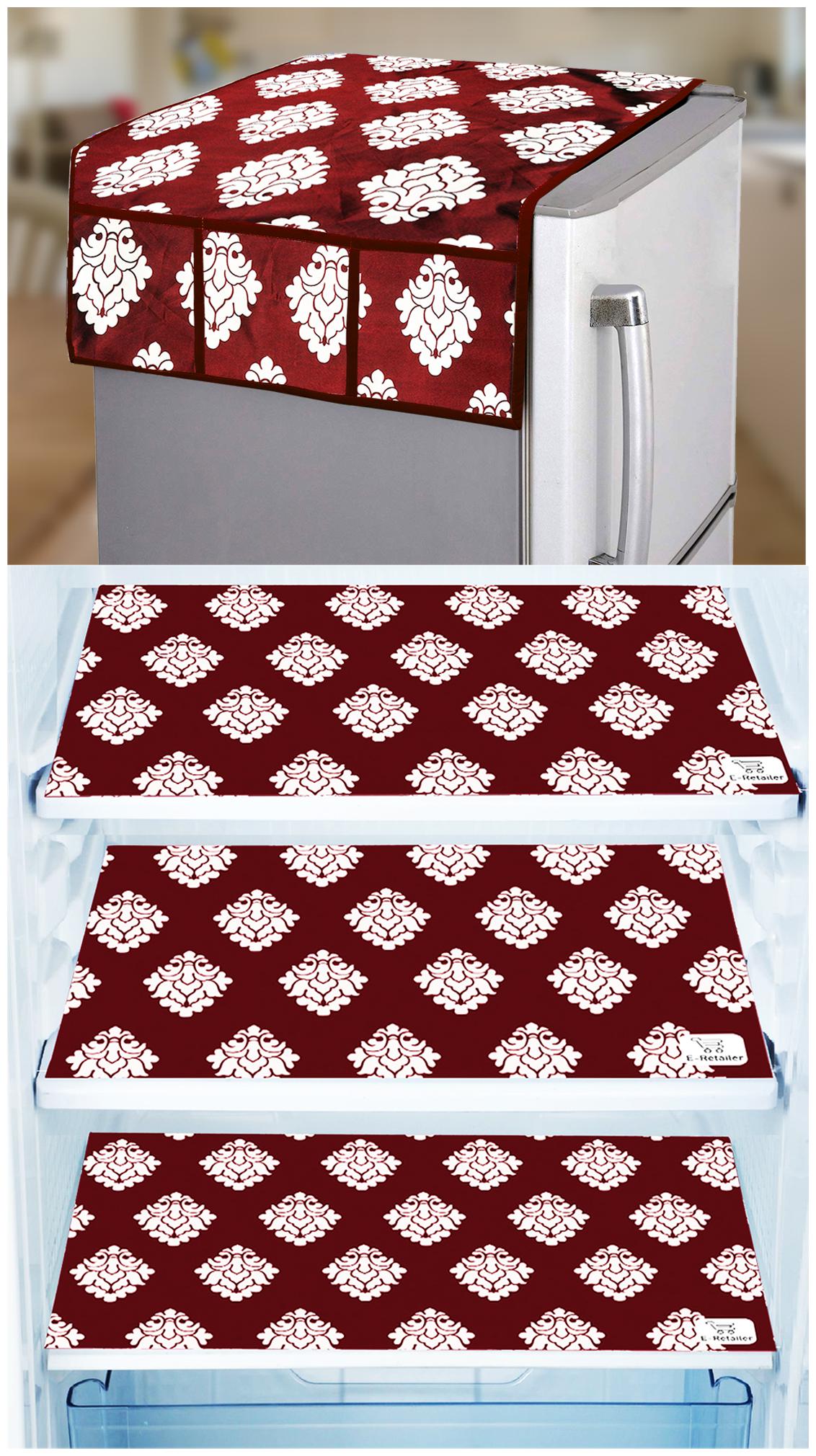 E-Retailer Combo Set of 1 Pc Fridge Top Cover with 6 Utility Pockets And 3 Pc Fridge Mats (Maroon Set of 4)
E-Retailer Combo Set of 1 Pc Fridge Top Cover with 6 Utility Pockets And 3 Pc Fridge Mats (Maroon Set of 4)
