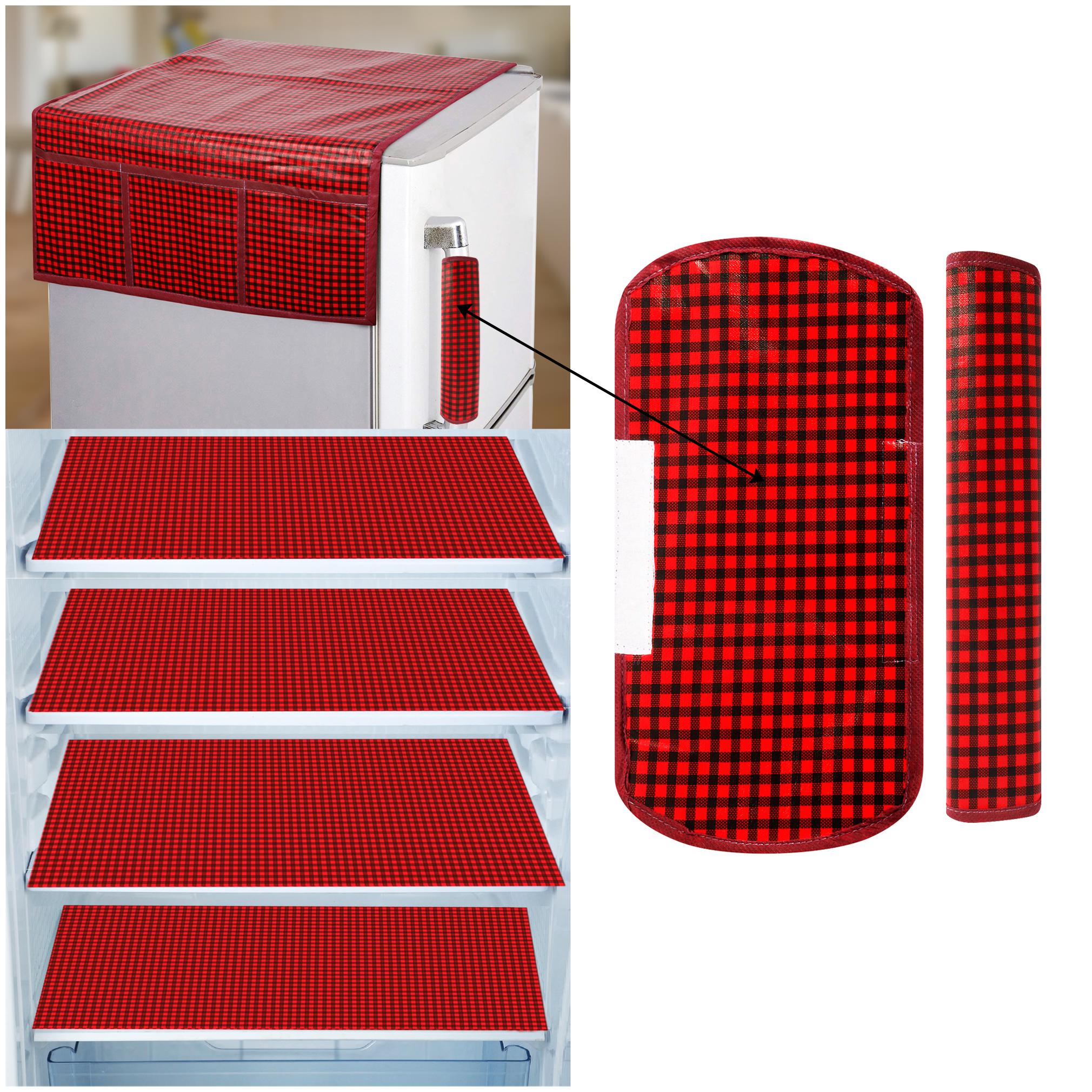 E-Retailer Combo of 1 pc Fridge Top Cover with 6 Utility Pockets 2 pcs Fridge Handle Cover and 4 pcs Fridge Mats (Red Set of 7)
E-Retailer Combo of 1 pc Fridge Top Cover with 6 Utility Pockets 2 pcs Fridge Handle Cover and 4 pcs Fridge Mats (Red Set of 7)