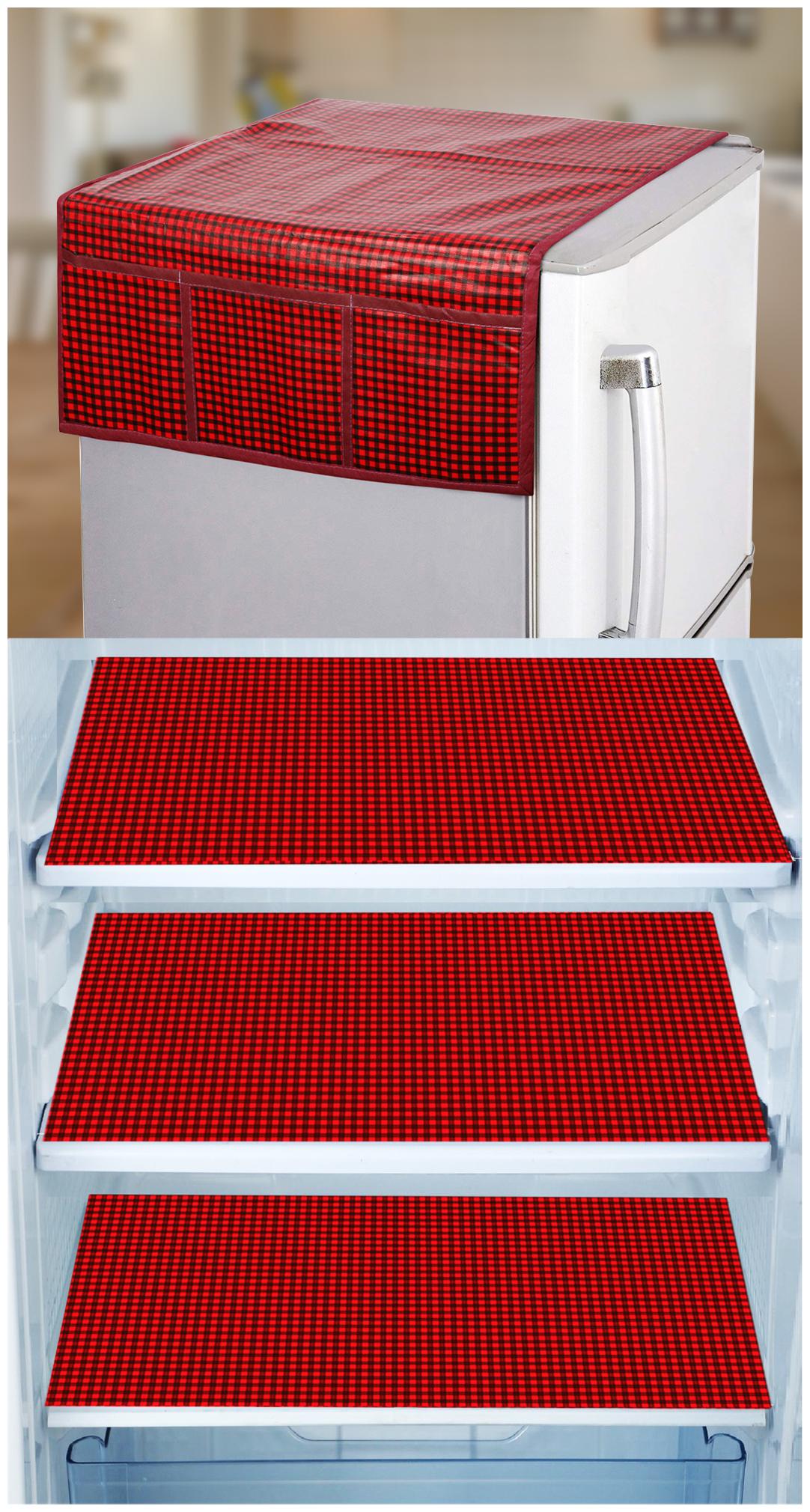 E-Retailer Set of 1 pc Fridge Top Cover with 6 Utility Pockets And 3 pcs Fridge Mats (Red Set of 4)
E-Retailer Set of 1 pc Fridge Top Cover with 6 Utility Pockets And 3 pcs Fridge Mats (Red Set of 4)