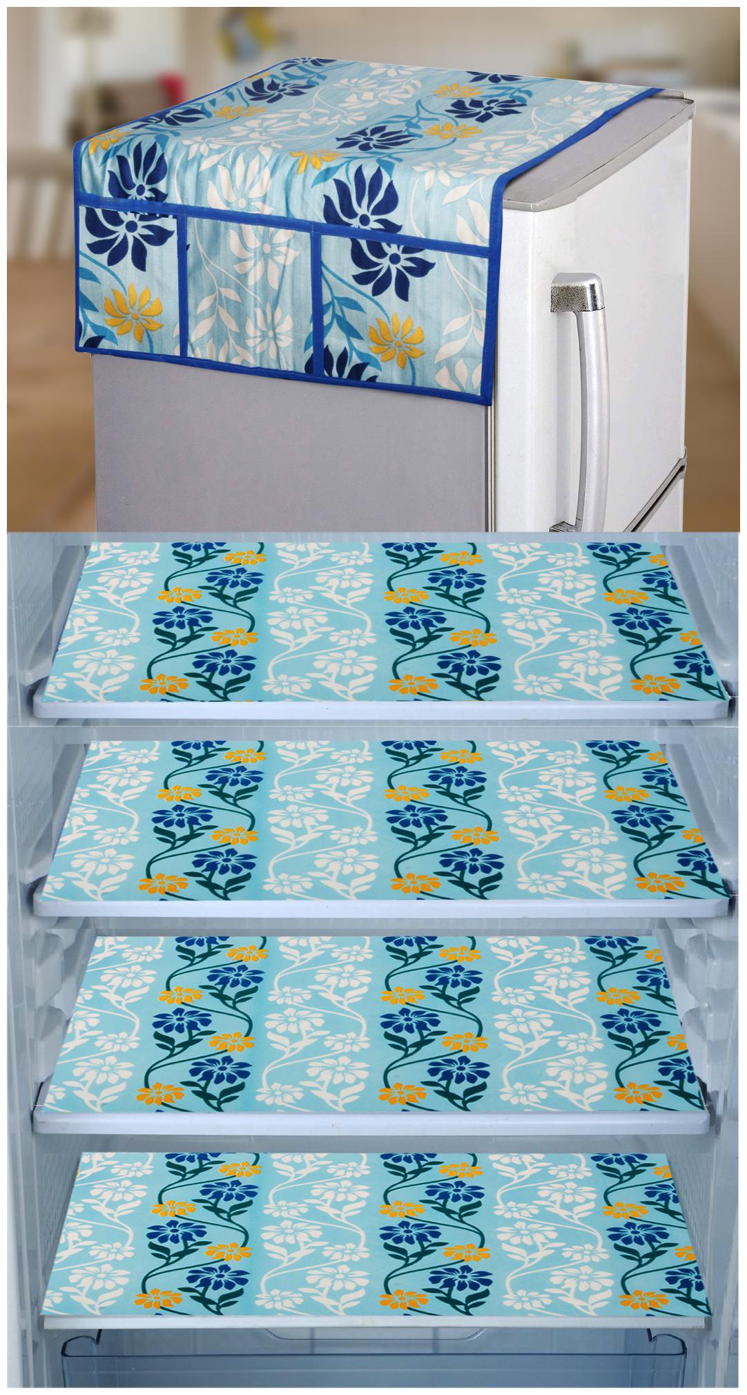 E-Retailer Set of 1 pc Fridge Top Cover with 6 Utility Pockets And 4 pcs Fridge Mats (WhiteBlue Set of 5)
E-Retailer Set of 1 pc Fridge Top Cover with 6 Utility Pockets And 4 pcs Fridge Mats (WhiteBlue Set of 5)
