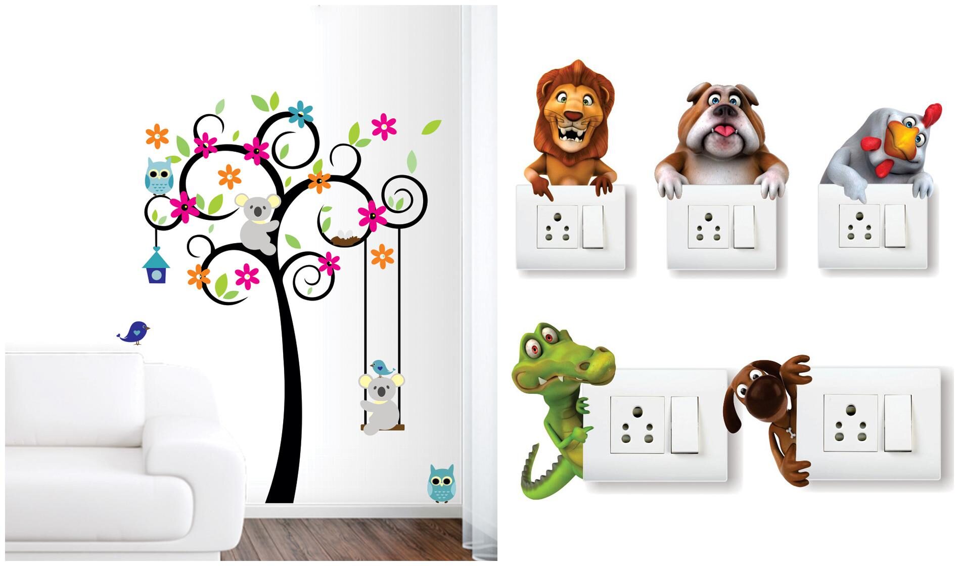 Eja Art Cute Tree With Flower And Animals Multicolor Wall And Switch Board Sticker
Eja Art Cute Tree With Flower And Animals Multicolor Wall And Switch Board Sticker