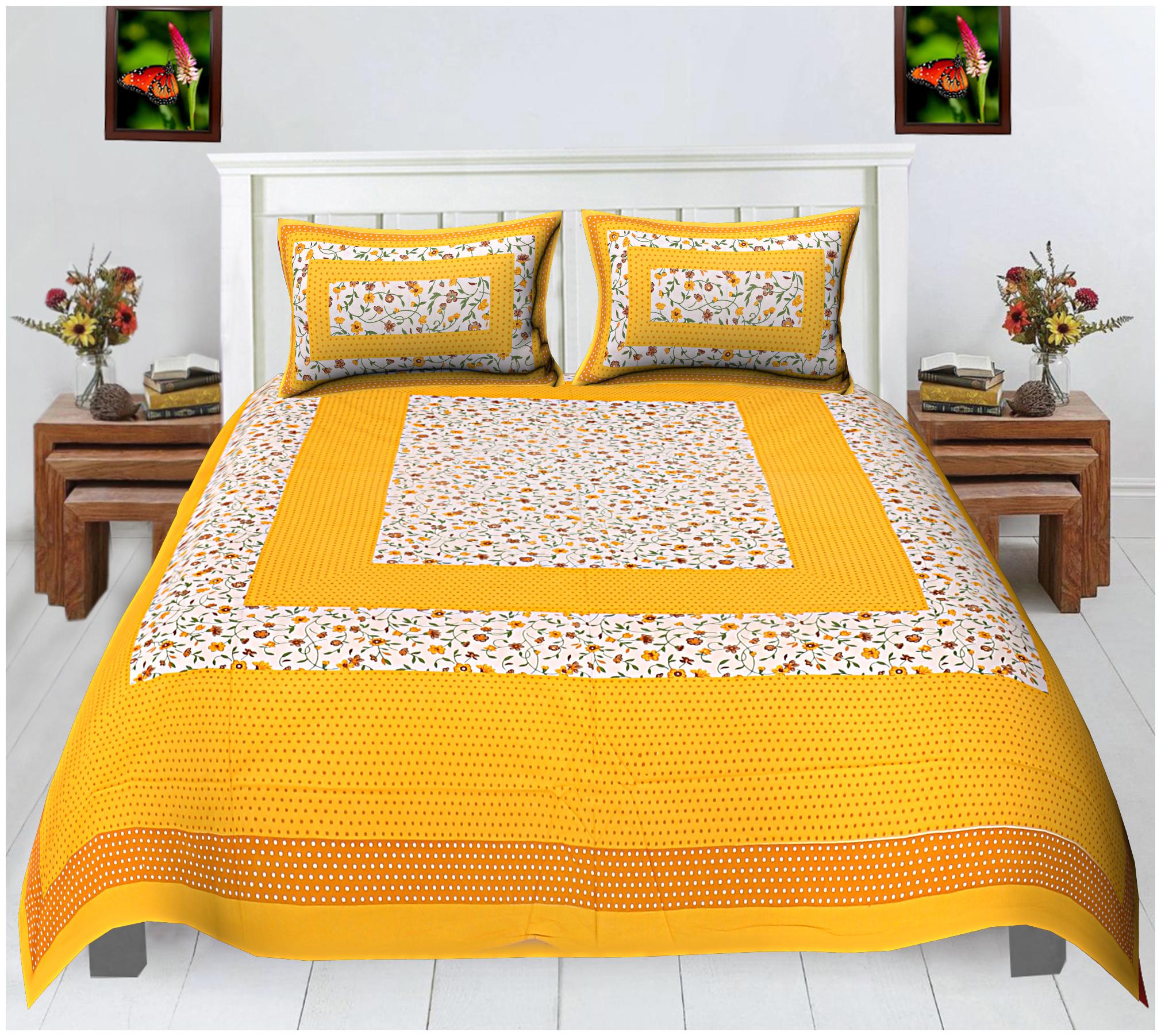 FLORENCE CRAFT Cotton Floral Double Size Bedsheet ( 1 Bedsheet With 2 Pillow Covers Multi )
FLORENCE CRAFT Cotton Floral Double Size Bedsheet ( 1 Bedsheet With 2 Pillow Covers Multi )