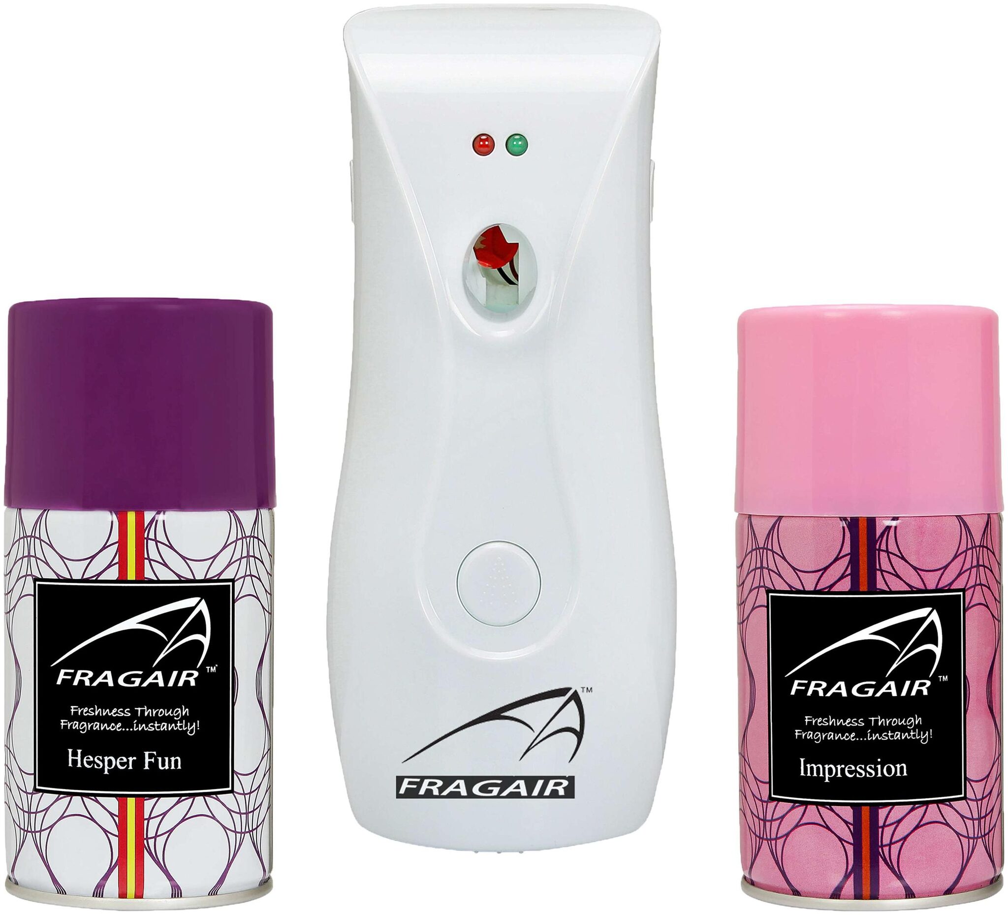 Fragair CMK311 Automatic Spray Air Freshener Dispenser with 2 Refill 250 ml (Hasper Fun Impression )
Fragair CMK311 Automatic Spray Air Freshener Dispenser with 2 Refill 250 ml (Hasper Fun Impression )