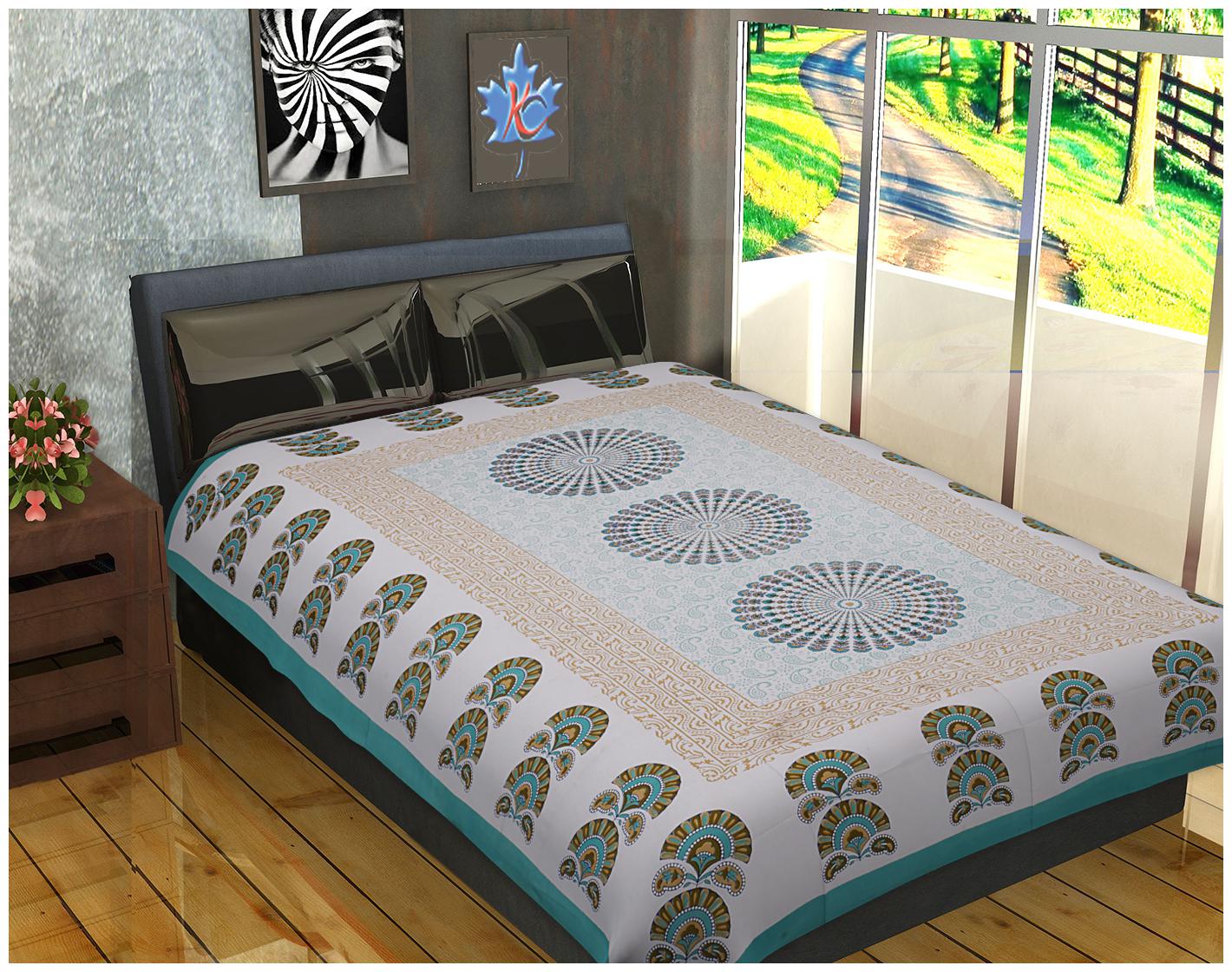 FrionKandy Cotton Printed Single Size Bedsheet ( 1 Bedsheet Without Pillow Covers Turquoise )
FrionKandy Cotton Printed Single Size Bedsheet ( 1 Bedsheet Without Pillow Covers Turquoise )