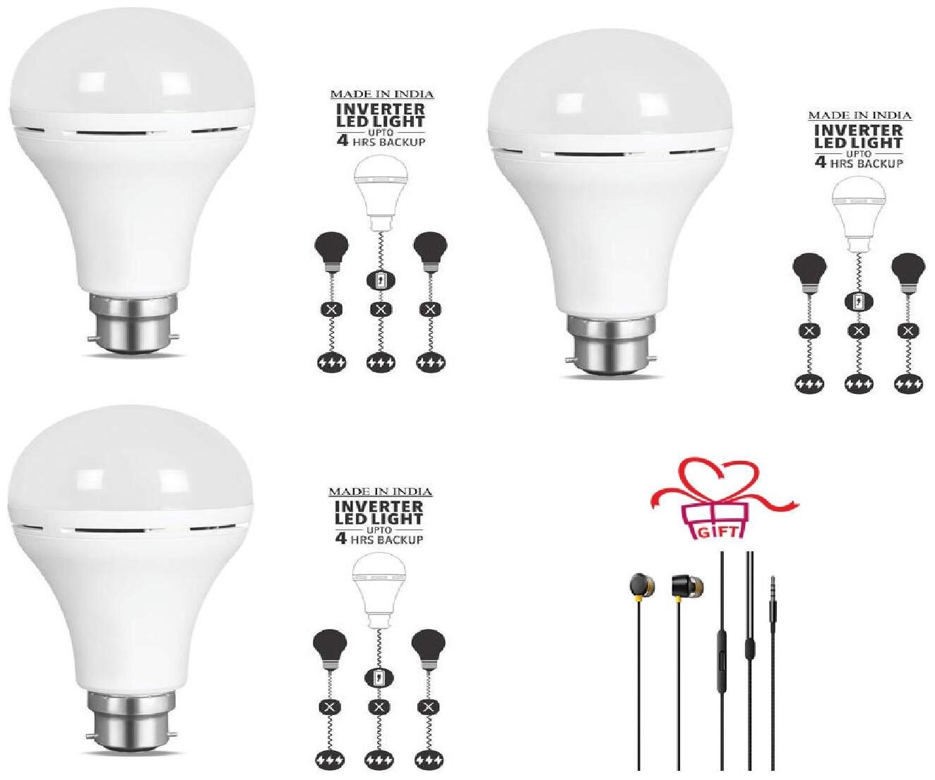 G Gapfill 9W High Quality Ac Dc Rechargeable Emergency Inverter Led Bulb ( Pack Of 3) With Free High Bass Earphones
G Gapfill 9W High Quality Ac Dc Rechargeable Emergency Inverter Led Bulb ( Pack Of 3) With Free High Bass Earphones