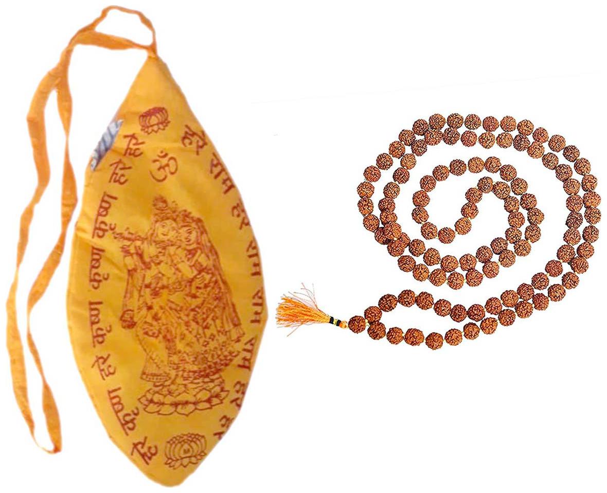 Maalgodam Maalgodam 5 Mukh Rudraksha Japa Mala (108 1 Bead) with Hare Krishna Hare Rama Japa Mala Gomukh Bag
Maalgodam Maalgodam 5 Mukh Rudraksha Japa Mala (108 1 Bead) with Hare Krishna Hare Rama Japa Mala Gomukh Bag