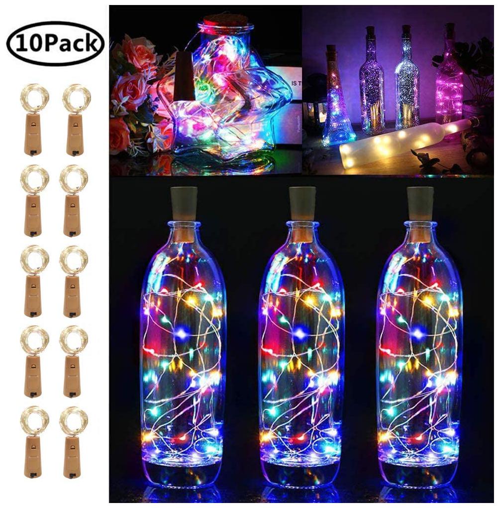 GLOWTRONIX 10 Pack 20 LED Wine Bottle Cork Lights Copper Wire String Lights 2M 7 2FT Battery Operated Wine Bottle Fairy Lights Bottle DIY Christmas Wedding Party De cor Multicolor
GLOWTRONIX 10 Pack 20 LED Wine Bottle Cork Lights Copper Wire String Lights 2M 7 2FT Battery Operated Wine Bottle Fairy Lights Bottle DIY Christmas Wedding Party De cor Multicolor