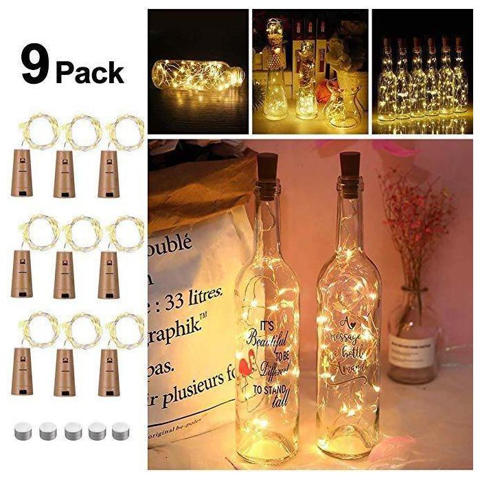 Glowtronix 9 Pack 20 LED Wine Bottle Cork Lights Mini Fairy String Lights Copper Wire Battery Operated Starry Lights for DIY Festival Wedding Party Indoor Outdoor Decoration (Warm White)
Glowtronix 9 Pack 20 LED Wine Bottle Cork Lights Mini Fairy String Lights Copper Wire Battery Operated Starry Lights for DIY Festival Wedding Party Indoor Outdoor Decoration (Warm White)