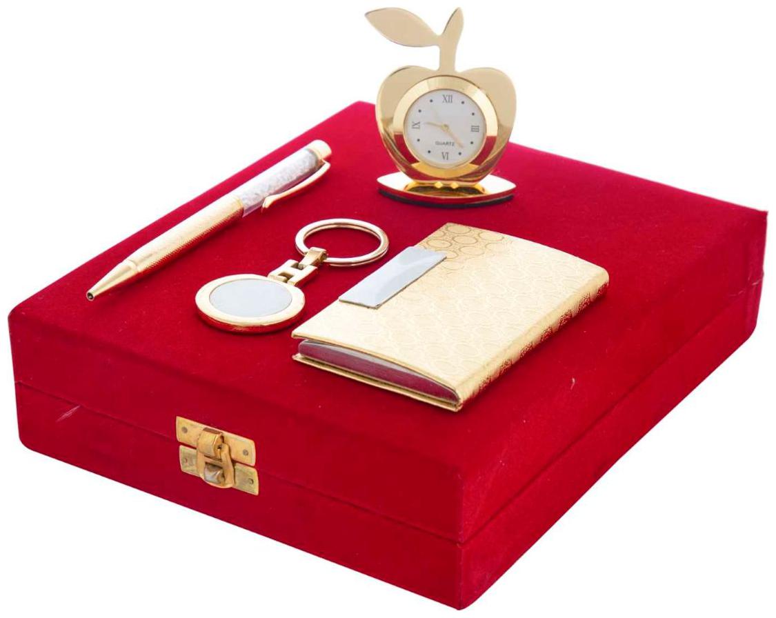 Gold Plated Blue Pen With Business Card Holder And Gold Plated Apple Shape Clock And Gold Plated KeyRing
Gold Plated Blue Pen With Business Card Holder And Gold Plated Apple Shape Clock And Gold Plated KeyRing