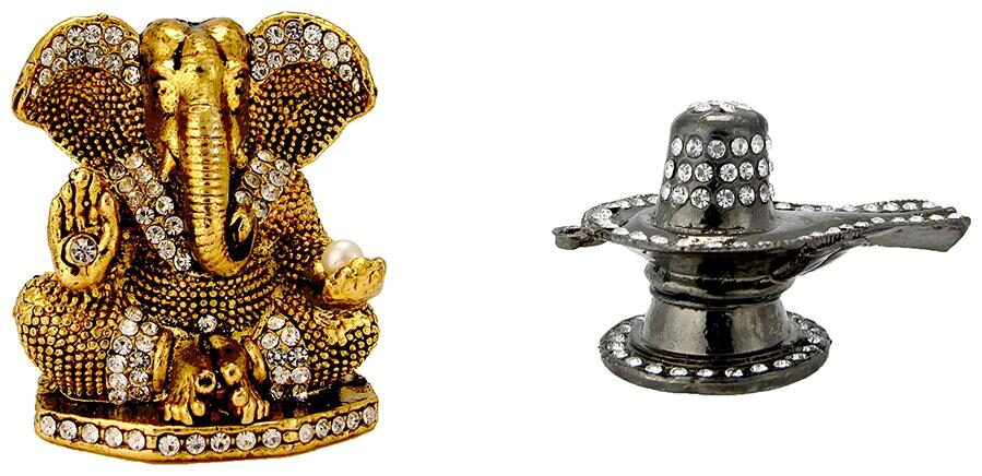 Gold Plated Lord Ganesha Ganesh Oxidised Antique Lord Shiva Black Jyotirling Black Shivling Electroplated Religious Idol-Statue for Vastu Gift and Car
Gold Plated Lord Ganesha Ganesh Oxidised Antique Lord Shiva Black Jyotirling Black Shivling Electroplated Religious Idol-Statue for Vastu Gift and Car