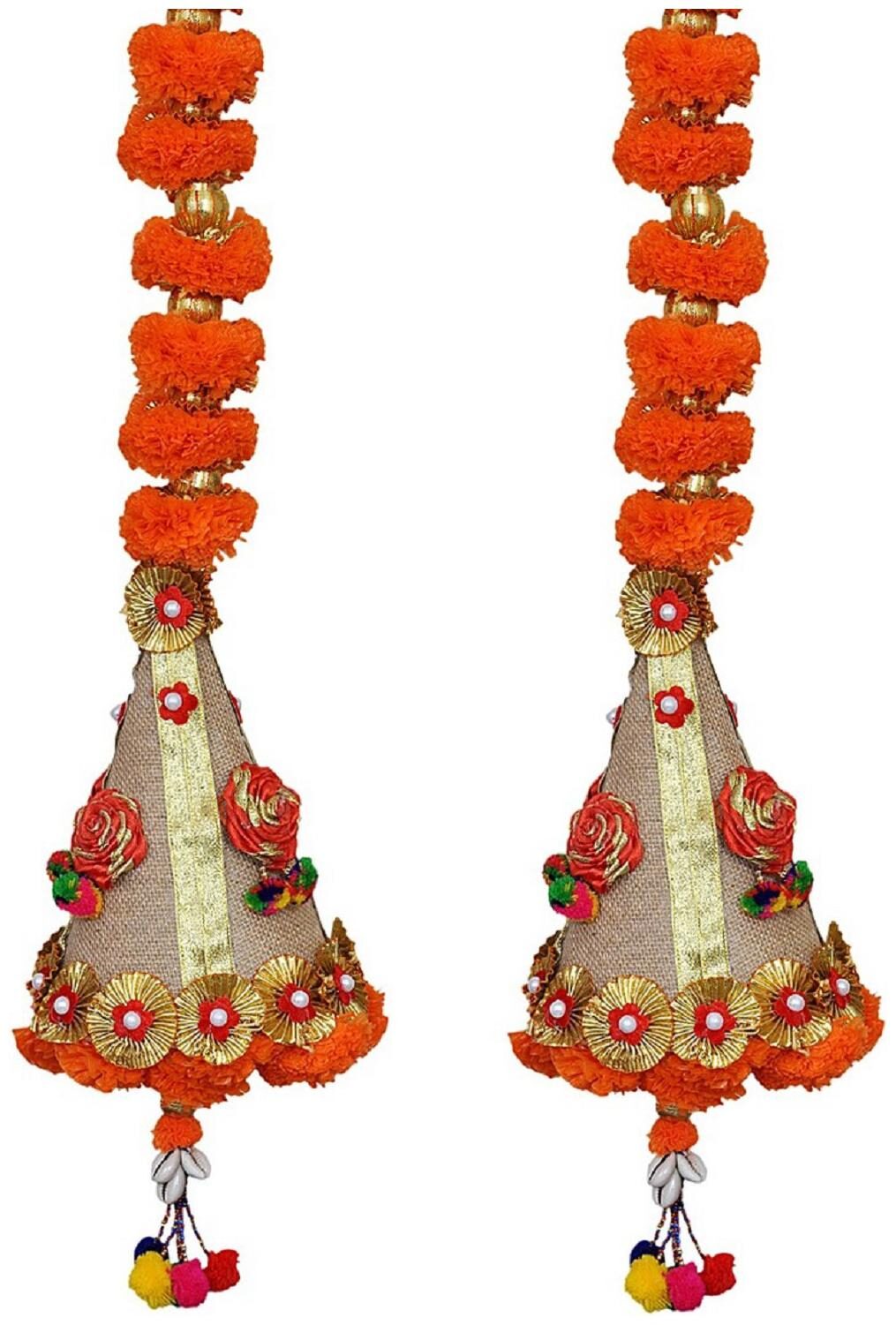 Handmade Door Sided Hanging of Artificial Marigold Flowers (Set of 2) Bells in Each Plus String (Length 24 )
Handmade Door Sided Hanging of Artificial Marigold Flowers (Set of 2) Bells in Each Plus String (Length 24 )