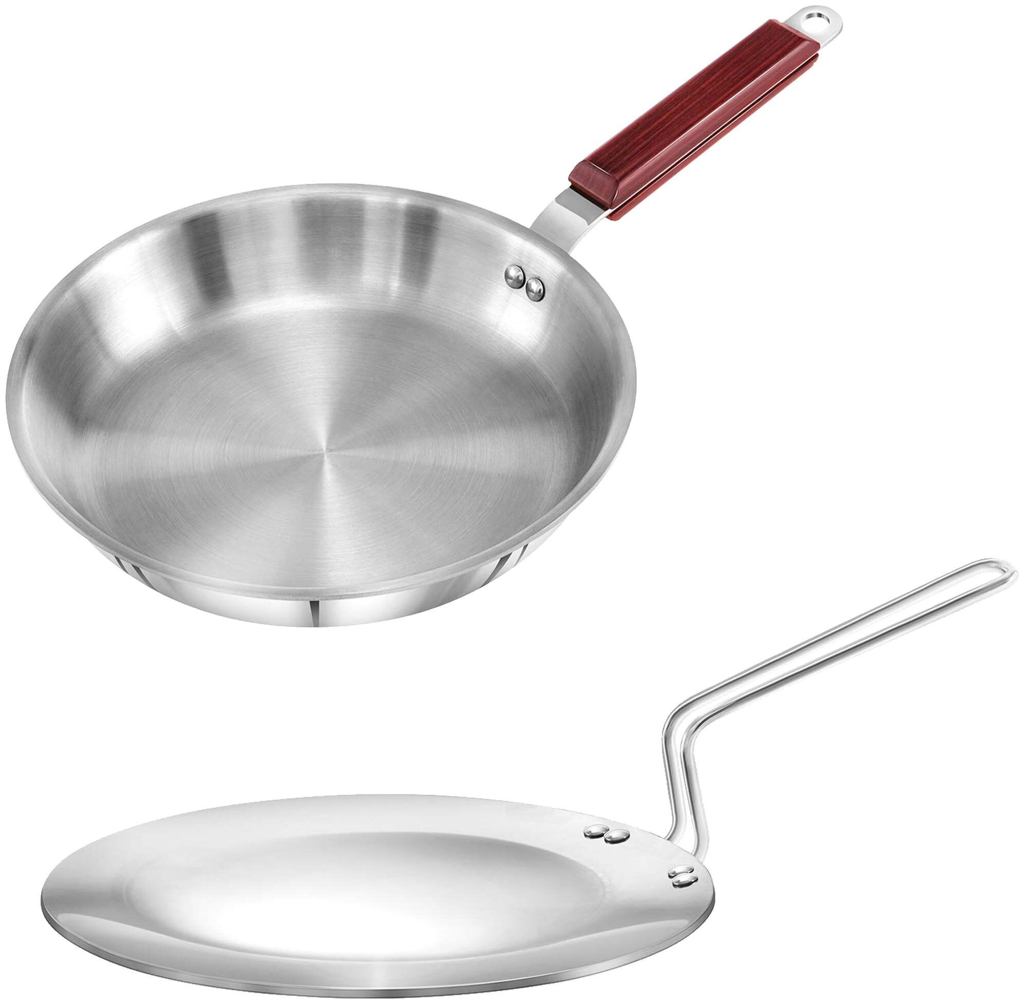Hawkins Triply Stainless Steel 3 5 Mm Tawa 26 Cm And 3 Mm Frying Pan 26 Cm Without Lid
Hawkins Triply Stainless Steel 3 5 Mm Tawa 26 Cm And 3 Mm Frying Pan 26 Cm Without Lid