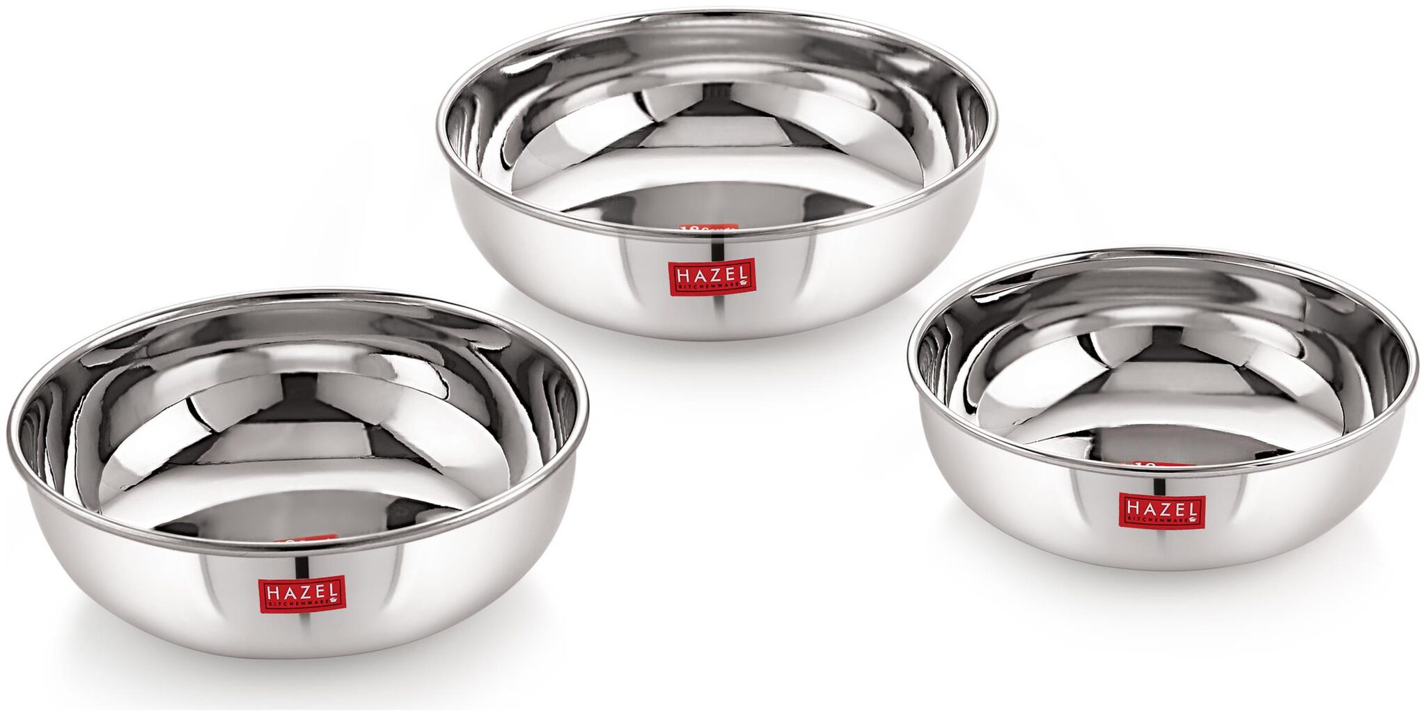 Hazel Alfa Premium Heavy Gauge Stainless Steel Tasra Set of 3 Pc (1 L 1 5 L 1 8 L) Silver
Hazel Alfa Premium Heavy Gauge Stainless Steel Tasra Set of 3 Pc (1 L 1 5 L 1 8 L) Silver