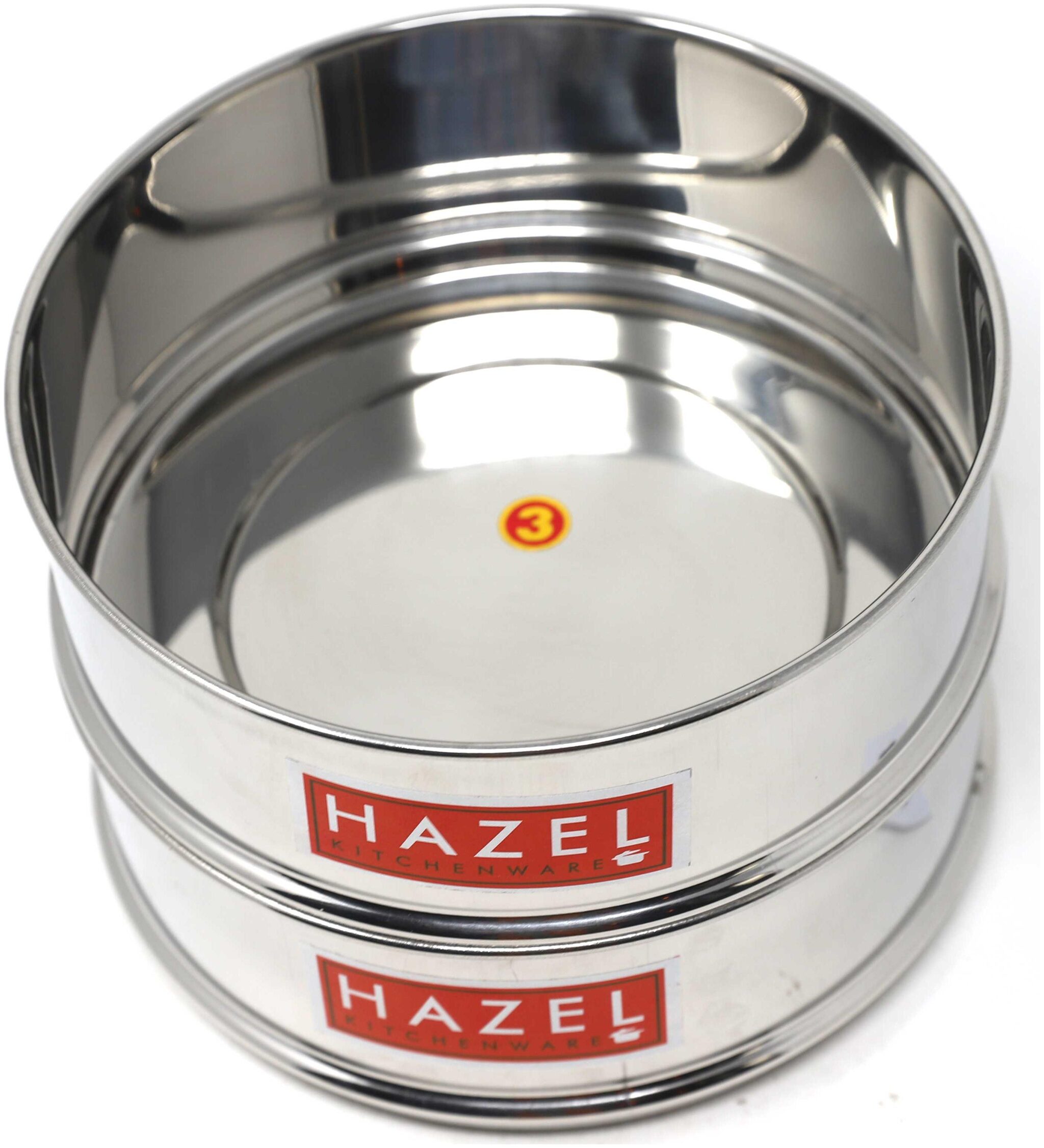Hazel Alfa Stainless Steel Stackable Seperator Cooker Dabba for 6 Ltr Pressure Cooker - 16 5 cm Set of 2
Hazel Alfa Stainless Steel Stackable Seperator Cooker Dabba for 6 Ltr Pressure Cooker - 16 5 cm Set of 2