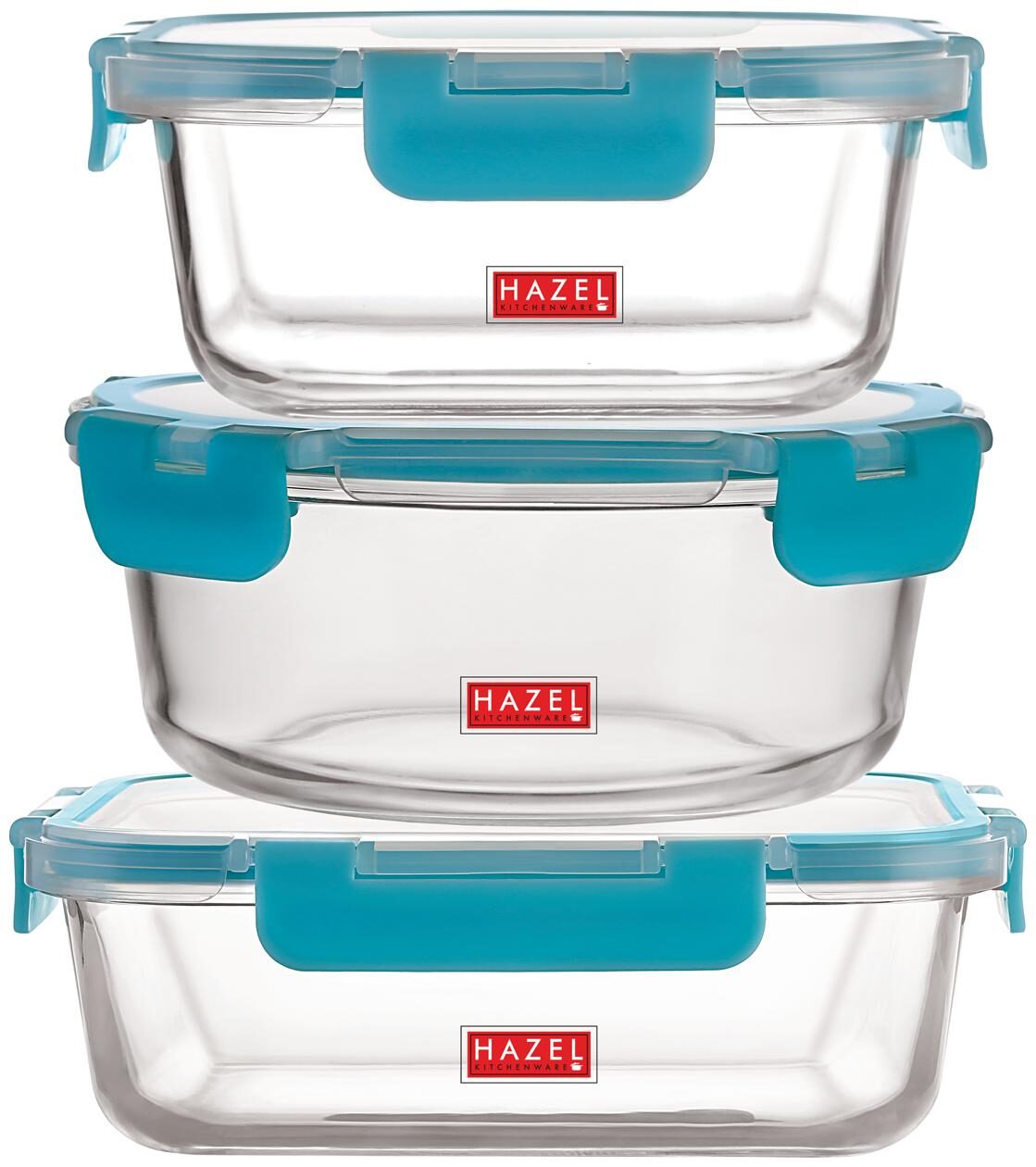 Hazel 800 ml Transparent Blue Glass Container Set - Set of 3
Hazel 800 ml Transparent Blue Glass Container Set - Set of 3