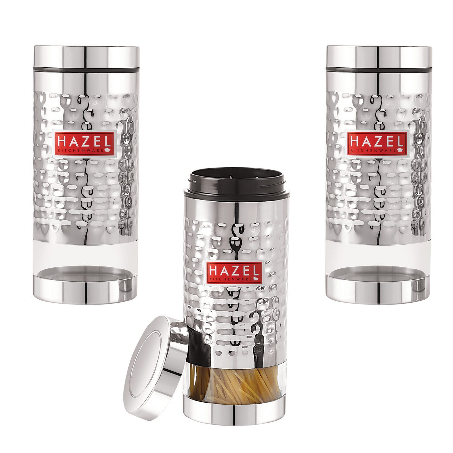 Hazel 1000 ml Silver Stainless steel Container Set - Set of 3
Hazel 1000 ml Silver Stainless steel Container Set - Set of 3