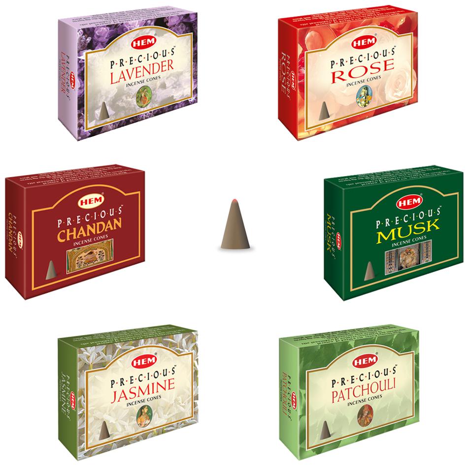 HEM Precious 6 Variant Incense Dhoop Cone Set (6 Fragrance) (Pack of 12) (120 sticks)
HEM Precious 6 Variant Incense Dhoop Cone Set (6 Fragrance) (Pack of 12) (120 sticks)