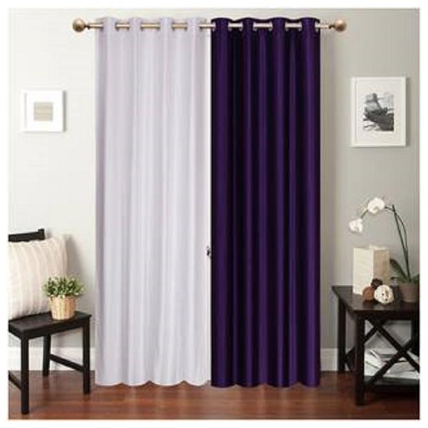 HOME ACCENTS EYELET POLYSTER PLAIN DOOR CURTAINS 4 7 ft (SET OF 2 pcs WHITE DARKPURPLE)
HOME ACCENTS EYELET POLYSTER PLAIN DOOR CURTAINS 4 7 ft (SET OF 2 pcs WHITE DARKPURPLE)