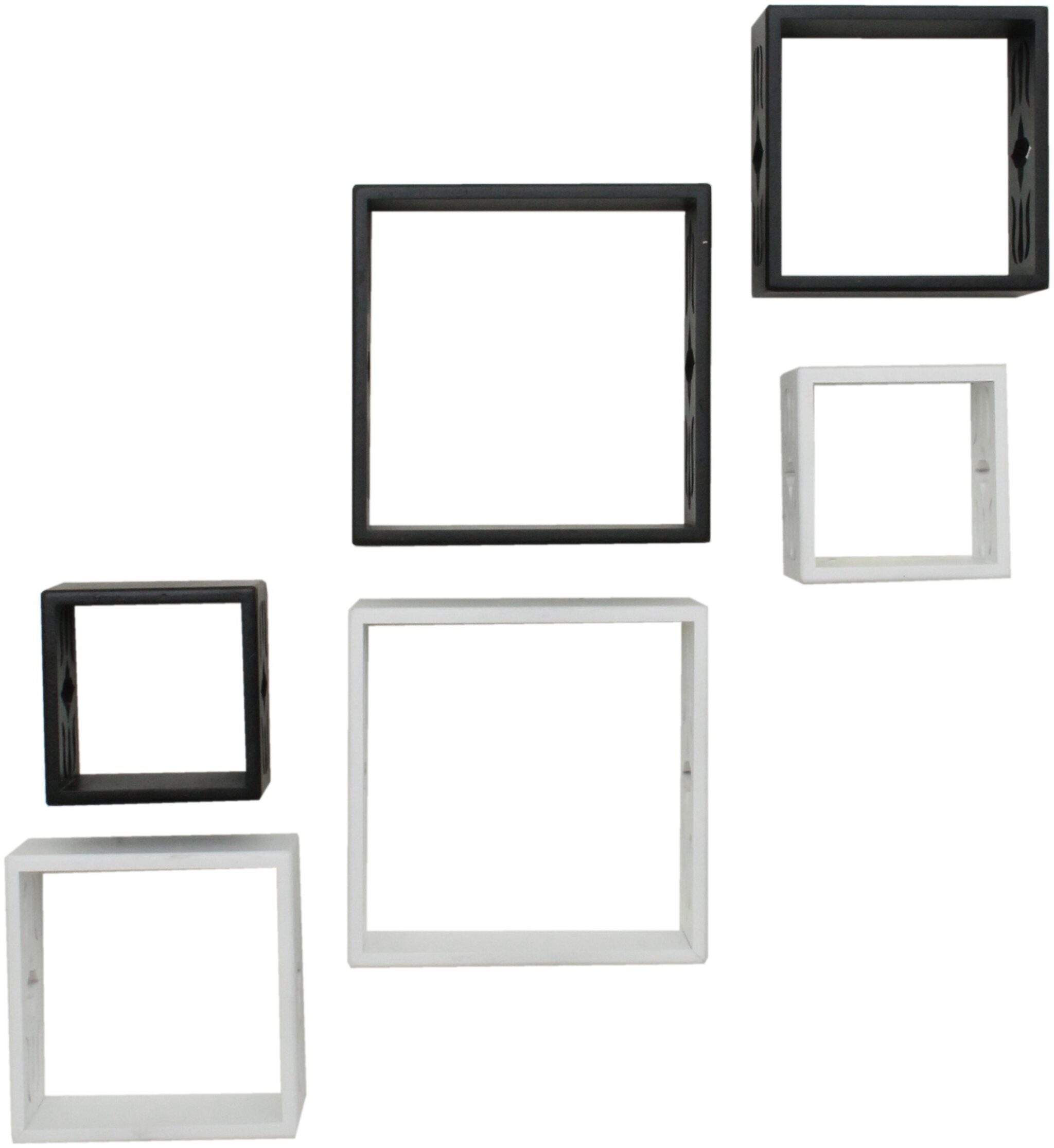 Home Sparkle Cube Wall Shelves -Set Of 6