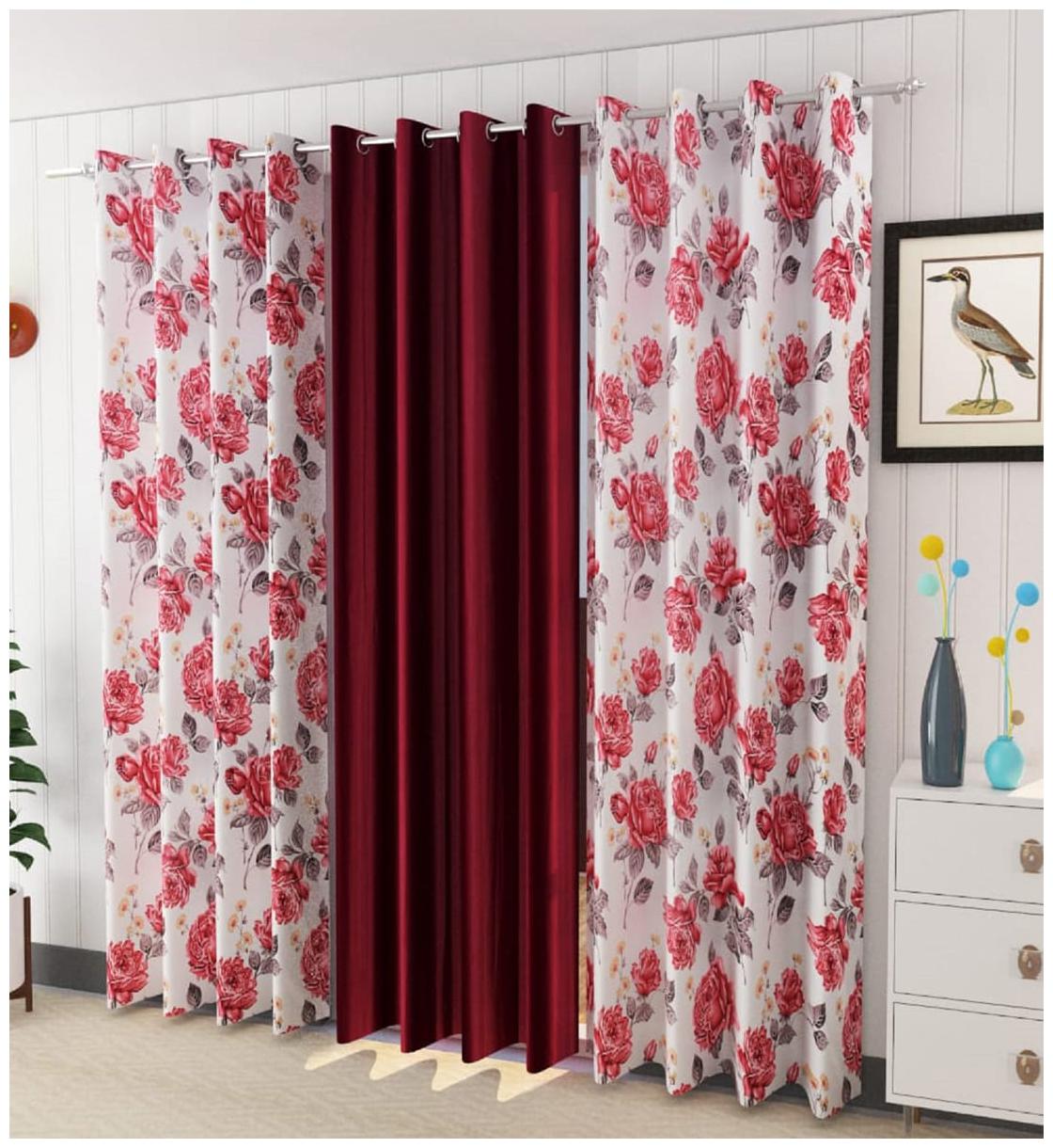HOMECRUST Polyester Window Blackout Red Regular Curtain ( Eyelet Closure Floral )
HOMECRUST Polyester Window Blackout Red Regular Curtain ( Eyelet Closure Floral )