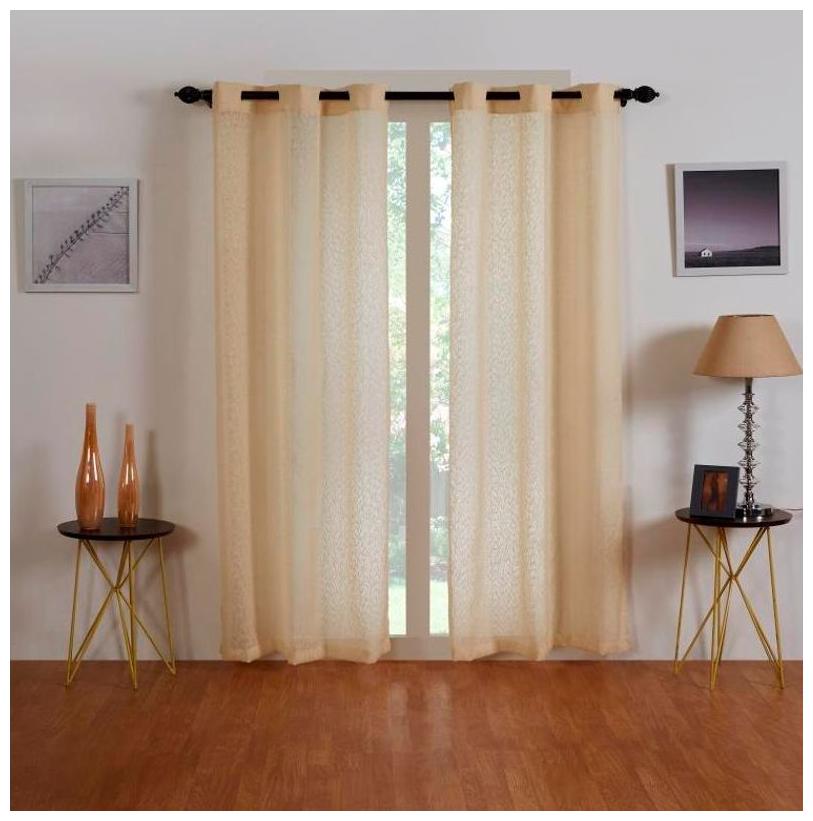 HOMEWARDS Premium linen look CREAM 100 Polyester sheer Door curtain panel 7 ft x 4 ft (210 cm x 120 cm)
HOMEWARDS Premium linen look CREAM 100 Polyester sheer Door curtain panel 7 ft x 4 ft (210 cm x 120 cm)