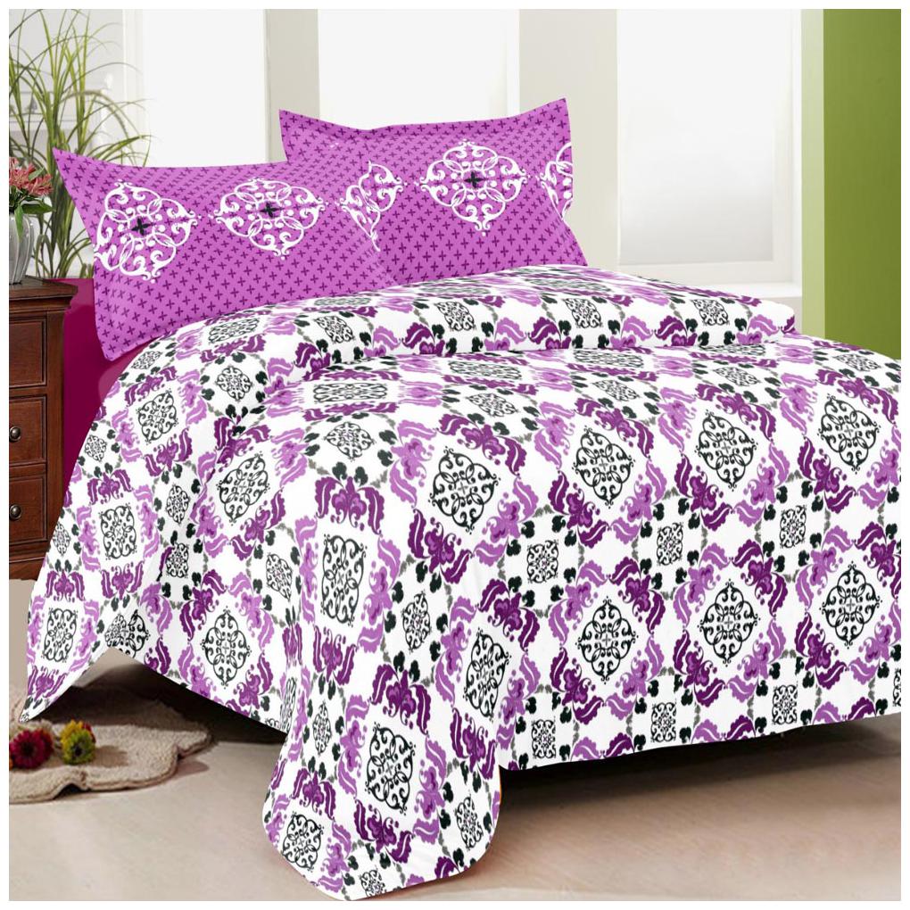 HOMEZY Cotton Floral King Size Bedsheet ( 1 Bedsheet With 2 Pillow Covers Purple )
HOMEZY Cotton Floral King Size Bedsheet ( 1 Bedsheet With 2 Pillow Covers Purple )