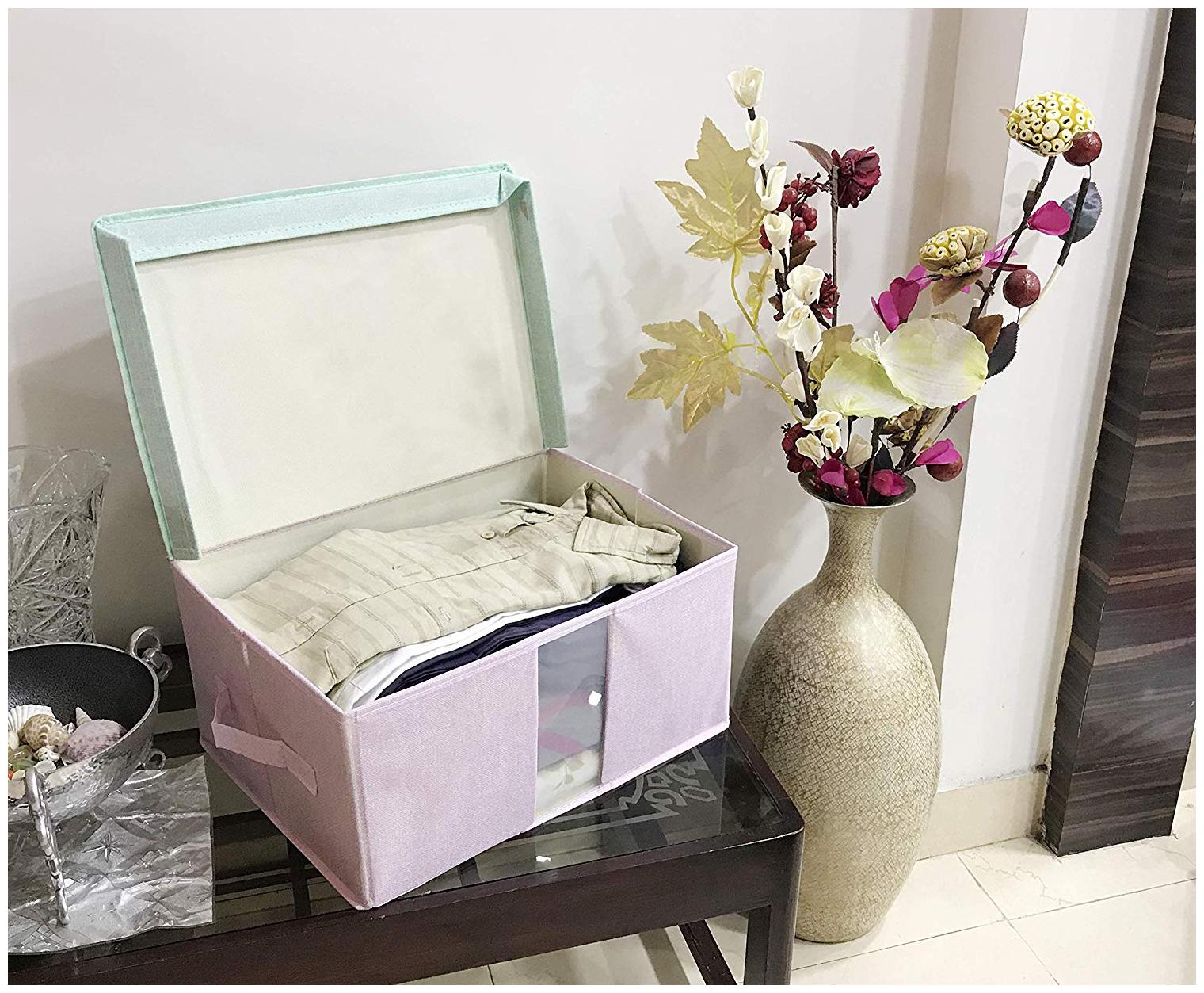 House of Quirk Foldable Fabric Storage Box Organizer with See-Through Window for Clothes Toys Books Cloth Storage Box Organizer - Pink
House of Quirk Foldable Fabric Storage Box Organizer with See-Through Window for Clothes Toys Books Cloth Storage Box Organizer - Pink
