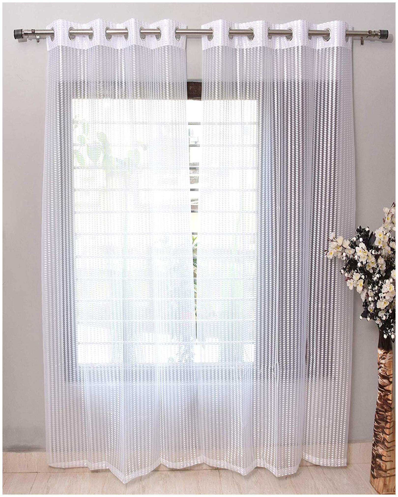 JARS Collections Tissue Door Semi Transparent White Regular Curtain ( Eyelet Closure Striped )
JARS Collections Tissue Door Semi Transparent White Regular Curtain ( Eyelet Closure Striped )
