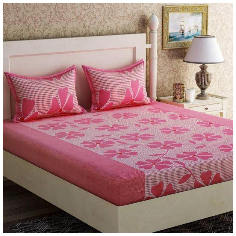 JARS Collections Cotton Floral Double Size Bedsheet 110 TC ( 1 Bedsheet With 2 Pillow Covers Pink )
JARS Collections Cotton Floral Double Size Bedsheet 110 TC ( 1 Bedsheet With 2 Pillow Covers Pink )