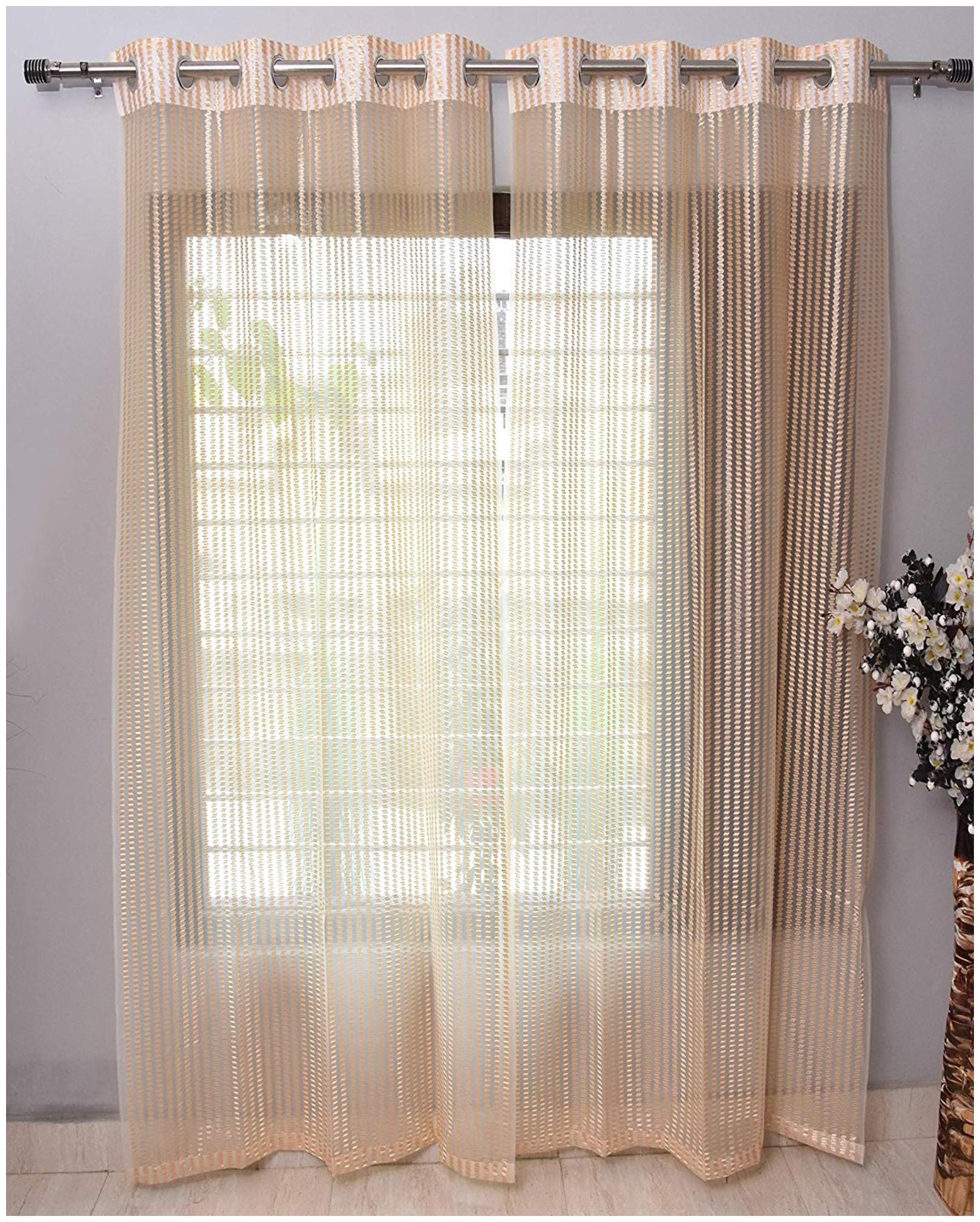 JBG Home Store Tissue Door Semi Transparent Beige Regular Curtain ( Eyelet Closure Striped )
JBG Home Store Tissue Door Semi Transparent Beige Regular Curtain ( Eyelet Closure Striped )