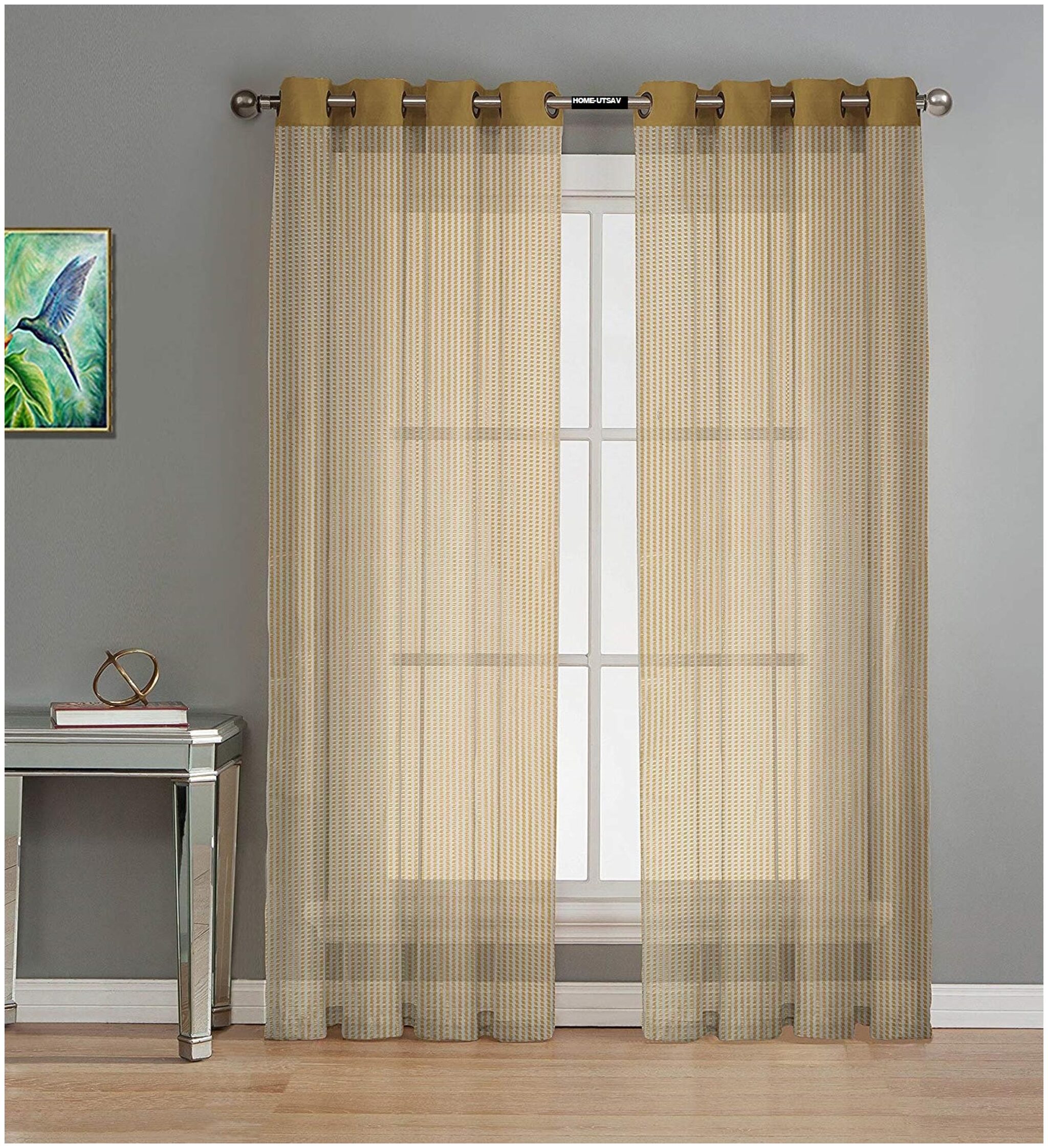 JBG Home Store Tissue Door Semi Transparent Gold Regular Curtain ( Eyelet Closure Striped )
JBG Home Store Tissue Door Semi Transparent Gold Regular Curtain ( Eyelet Closure Striped )