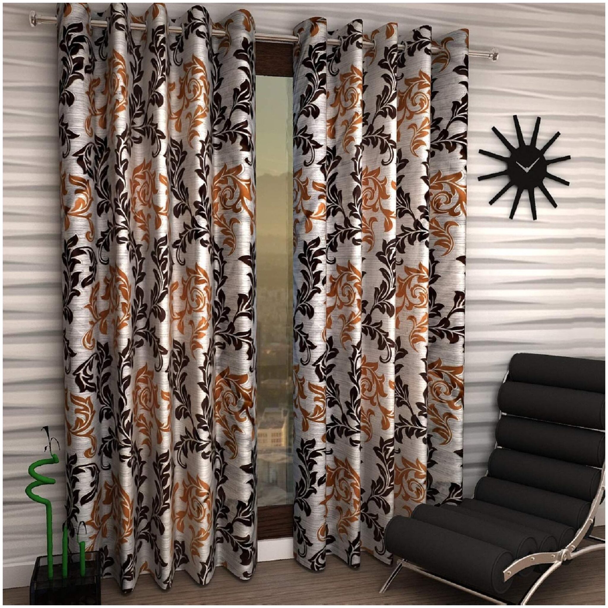 JBG Home Store Polyester Door Semi Transparent Brown Regular Curtain ( Eyelet Closure Floral )
JBG Home Store Polyester Door Semi Transparent Brown Regular Curtain ( Eyelet Closure Floral )