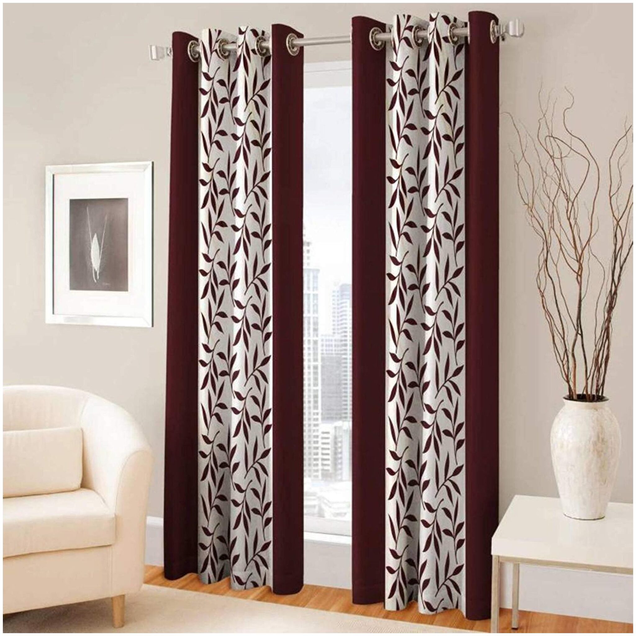 JBG Home Store Polyester Door Semi Transparent Brown Regular Curtain ( Eyelet Closure Floral )
JBG Home Store Polyester Door Semi Transparent Brown Regular Curtain ( Eyelet Closure Floral )