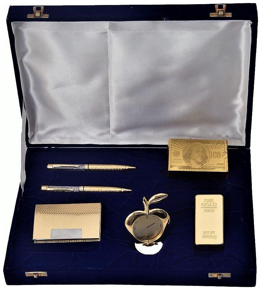 JEWEL FUEL 24K Gold Playing Cards Gold Bar Paper Weight Visiting Card Holder Apple Table Clock And 2 Gold Plated Pen Gift Set
JEWEL FUEL 24K Gold Playing Cards Gold Bar Paper Weight Visiting Card Holder Apple Table Clock And 2 Gold Plated Pen Gift Set