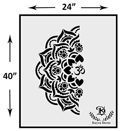 Kayra Decor OM Mandala Reusable DIY Wall Stencil Painting for Home (PVC 24 inch x 40 inch)
Kayra Decor OM Mandala Reusable DIY Wall Stencil Painting for Home (PVC 24 inch x 40 inch)