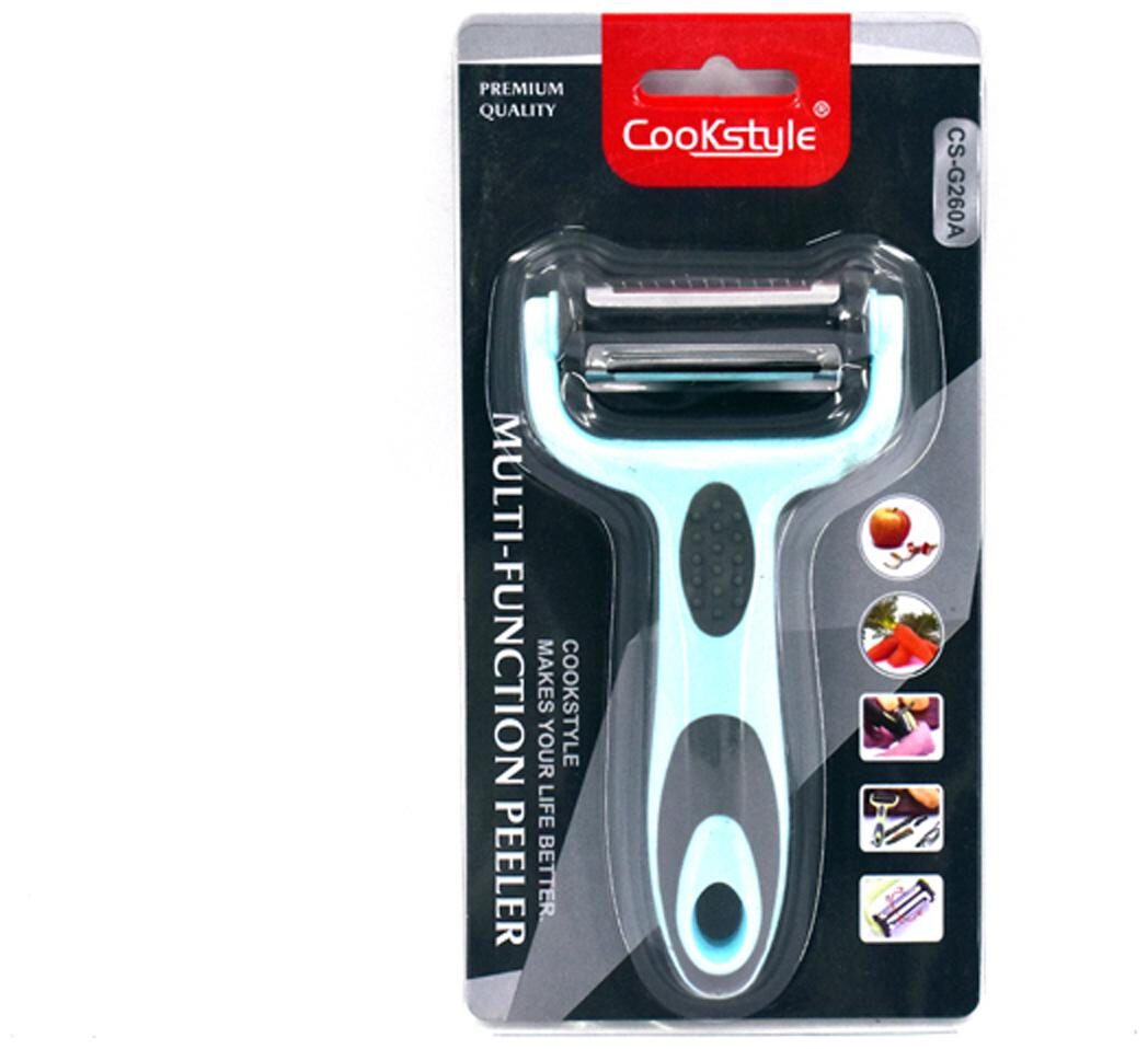 Kookee Cookstyle Fruit Vegetable Peeler 3in1 Multi Function Rotational Stainless Steel Blade - Light Blue
Kookee Cookstyle Fruit Vegetable Peeler 3in1 Multi Function Rotational Stainless Steel Blade - Light Blue