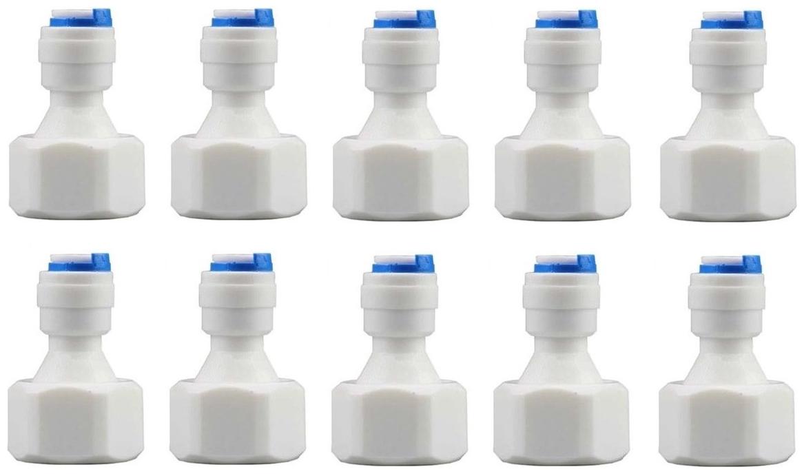 KRPLUS RO Female Straight Connector 1 2 Inch Tap Straight Connector for 3 8 Inch Pipe with Teflon Tape White (Set of 10)
KRPLUS RO Female Straight Connector 1 2 Inch Tap Straight Connector for 3 8 Inch Pipe with Teflon Tape White (Set of 10)