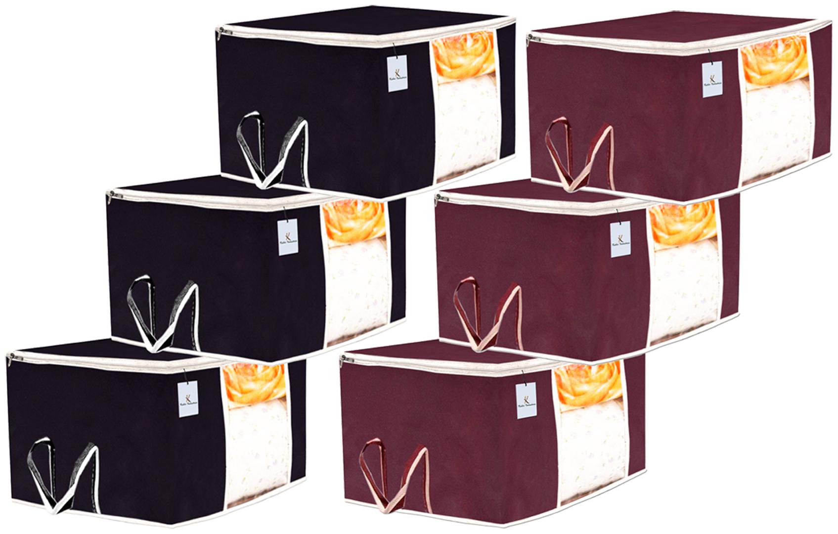 Kuber Industries 6 pc Non Woven Underbed Storage Bag Storage Organiser Blanket Cover with Transparent Window Extra Large Maroon Black CTHH15649
Kuber Industries 6 pc Non Woven Underbed Storage Bag Storage Organiser Blanket Cover with Transparent Window Extra Large Maroon Black CTHH15649