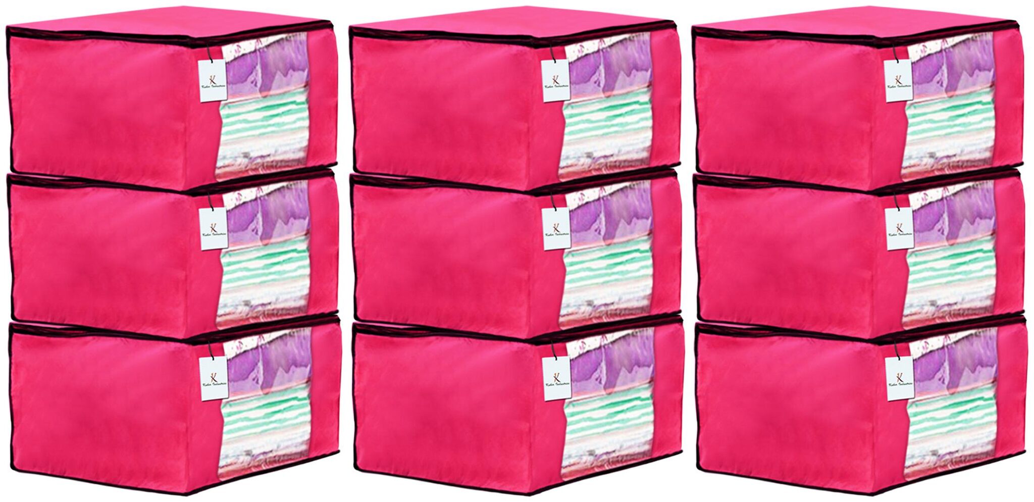 Kuber Industries 9 Piece Non Woven Fabric Saree Cover Set with Transparent Window Extra Large Pink CTHH14112
Kuber Industries 9 Piece Non Woven Fabric Saree Cover Set with Transparent Window Extra Large Pink CTHH14112