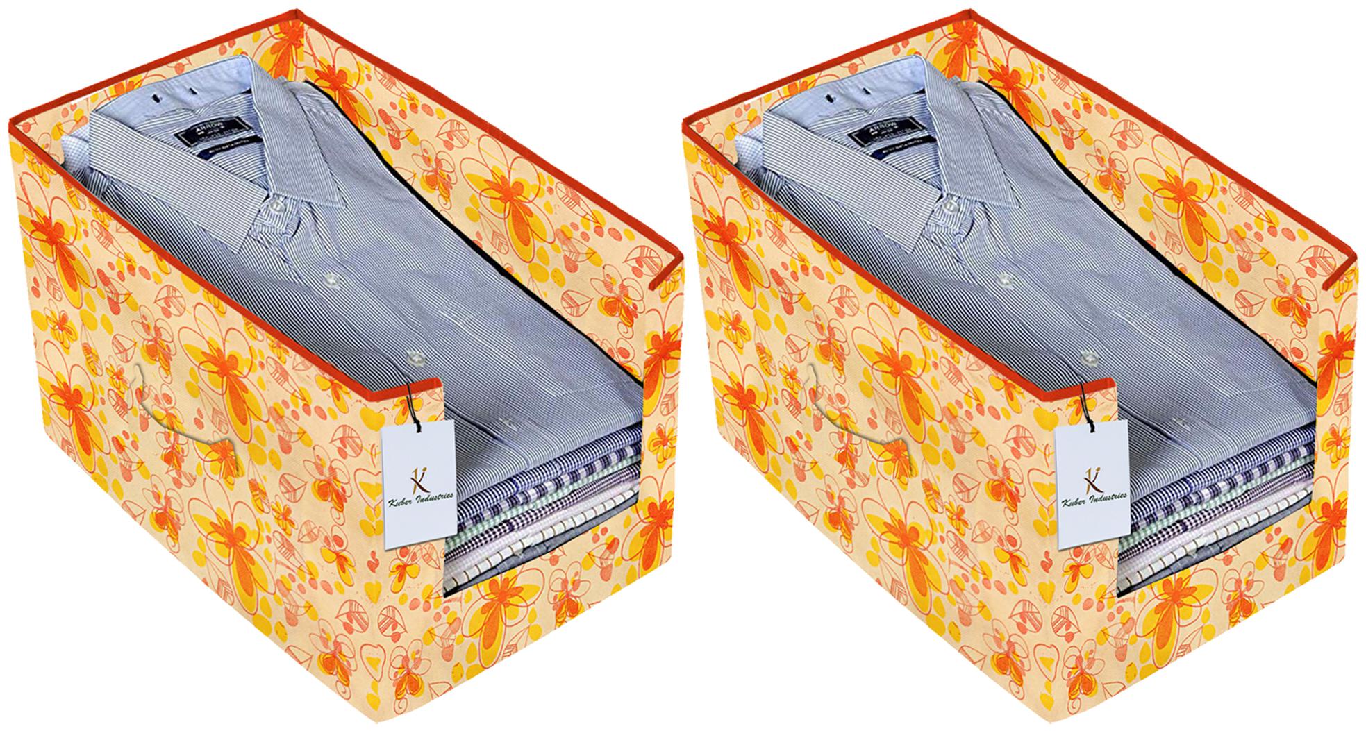 Kuber Industries Flower Printed 2 pc Non Woven Shirt Stacker Wardrobe Organizer Set (Ivory Red) - CTHH16710
Kuber Industries Flower Printed 2 pc Non Woven Shirt Stacker Wardrobe Organizer Set (Ivory Red) - CTHH16710
